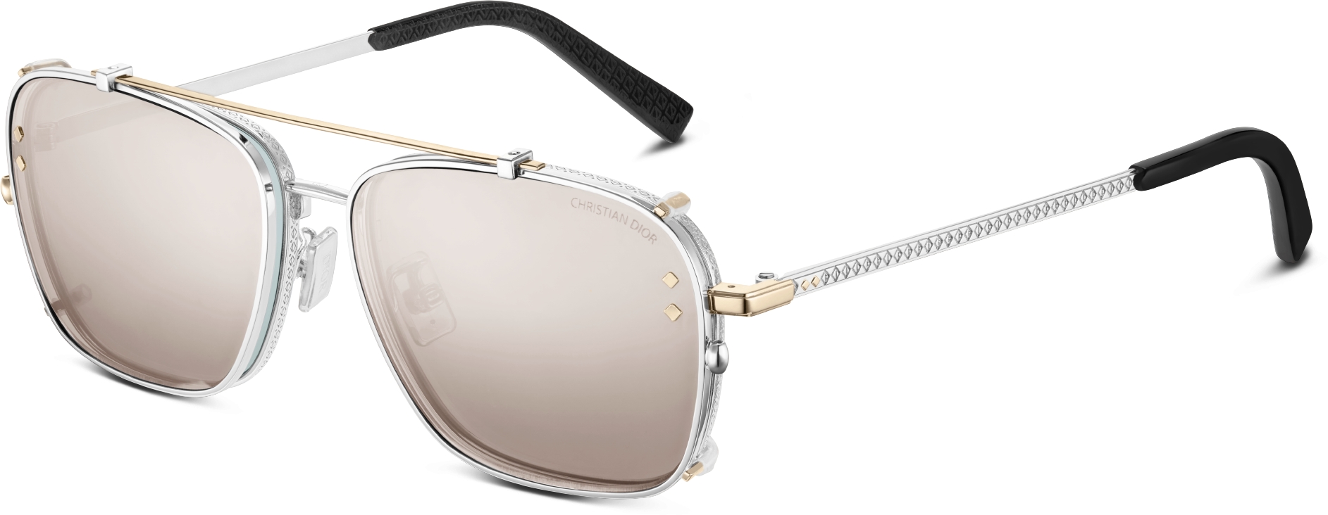 CD Diamond S4U Gray and Beige Mirrored Square Sunglasses DIOR