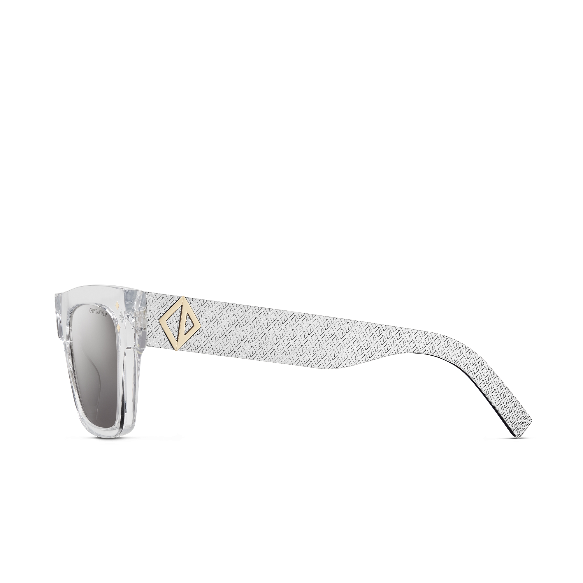 CD Diamond S8I Gafas de sol rectangulares color cristal y plateado E02