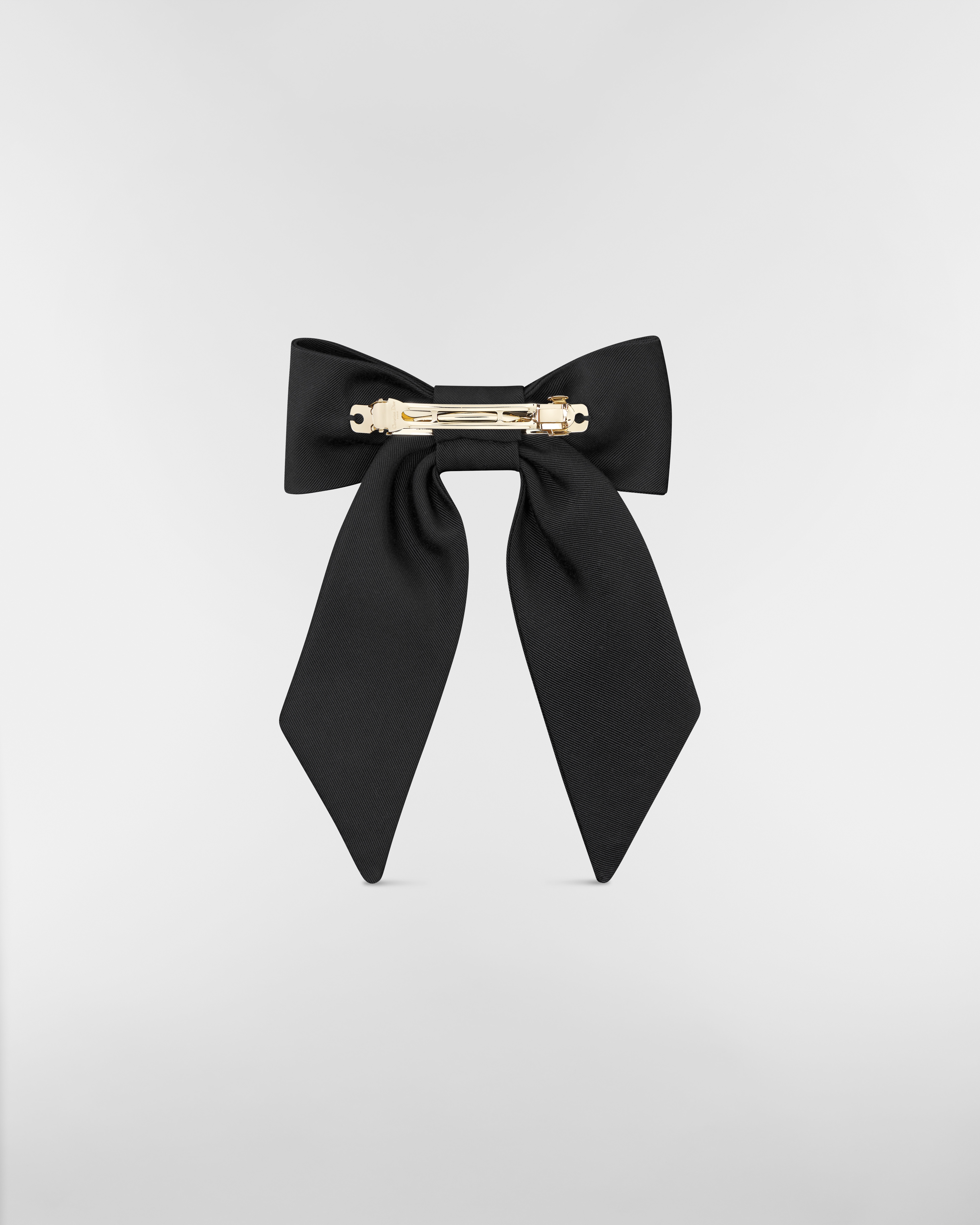 Large Dior Twist Bow Black Grosgrain-Effect Technical Fabric E08