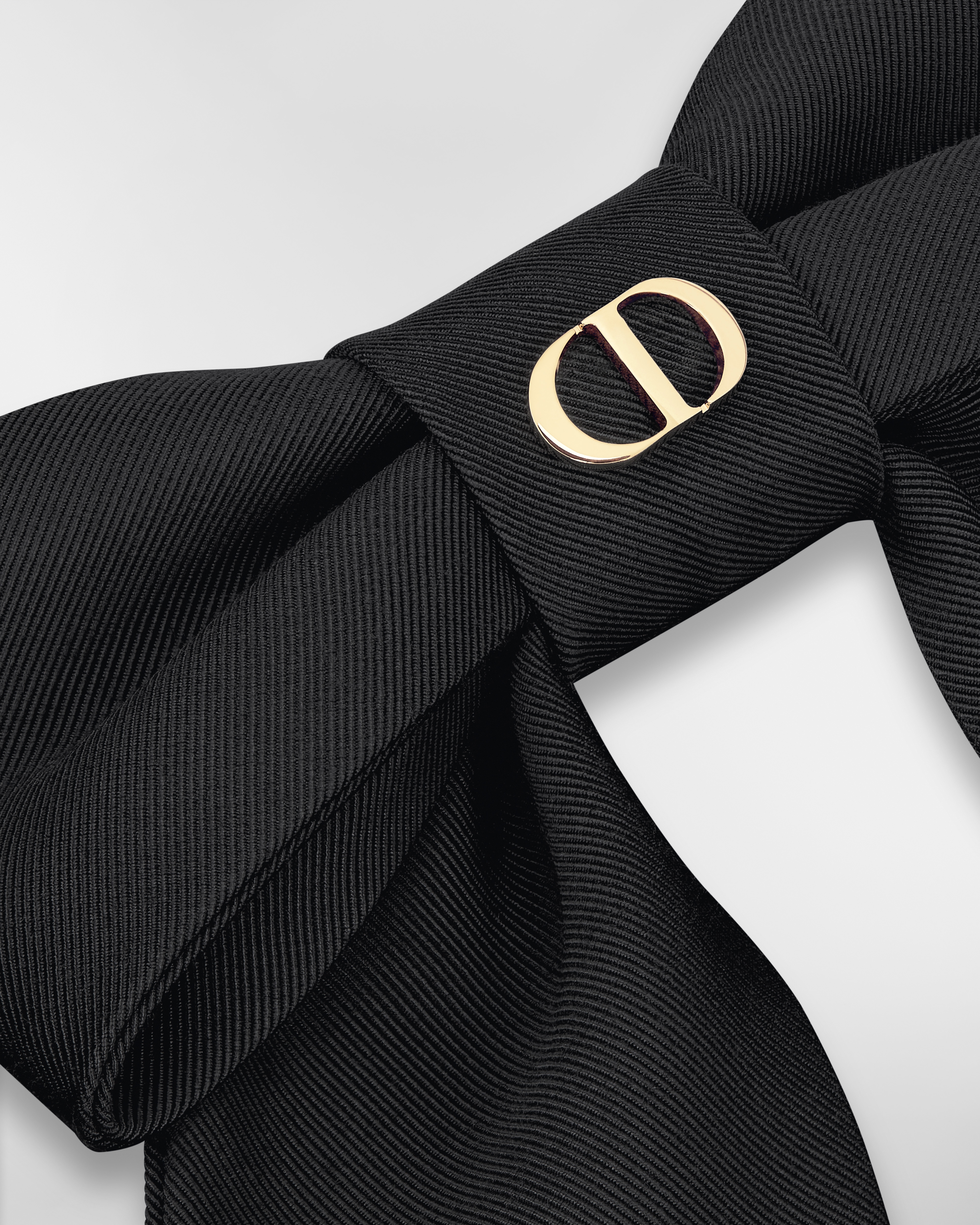 Large Dior Twist Bow Black Grosgrain-Effect Technical Fabric E09