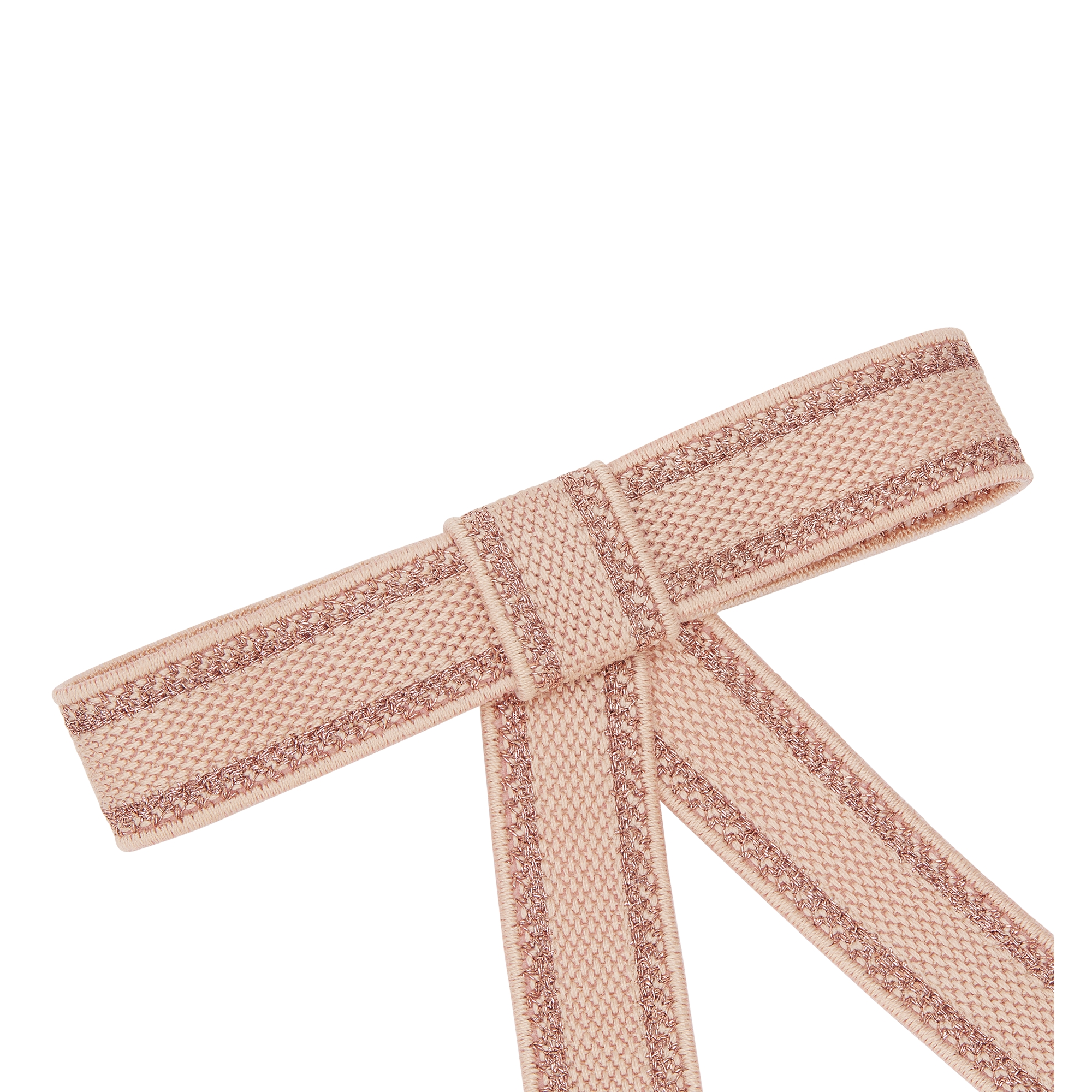 Christian Dior Embroidered Dior Twist Bow Pink and Metallic Pink Embroidery E09