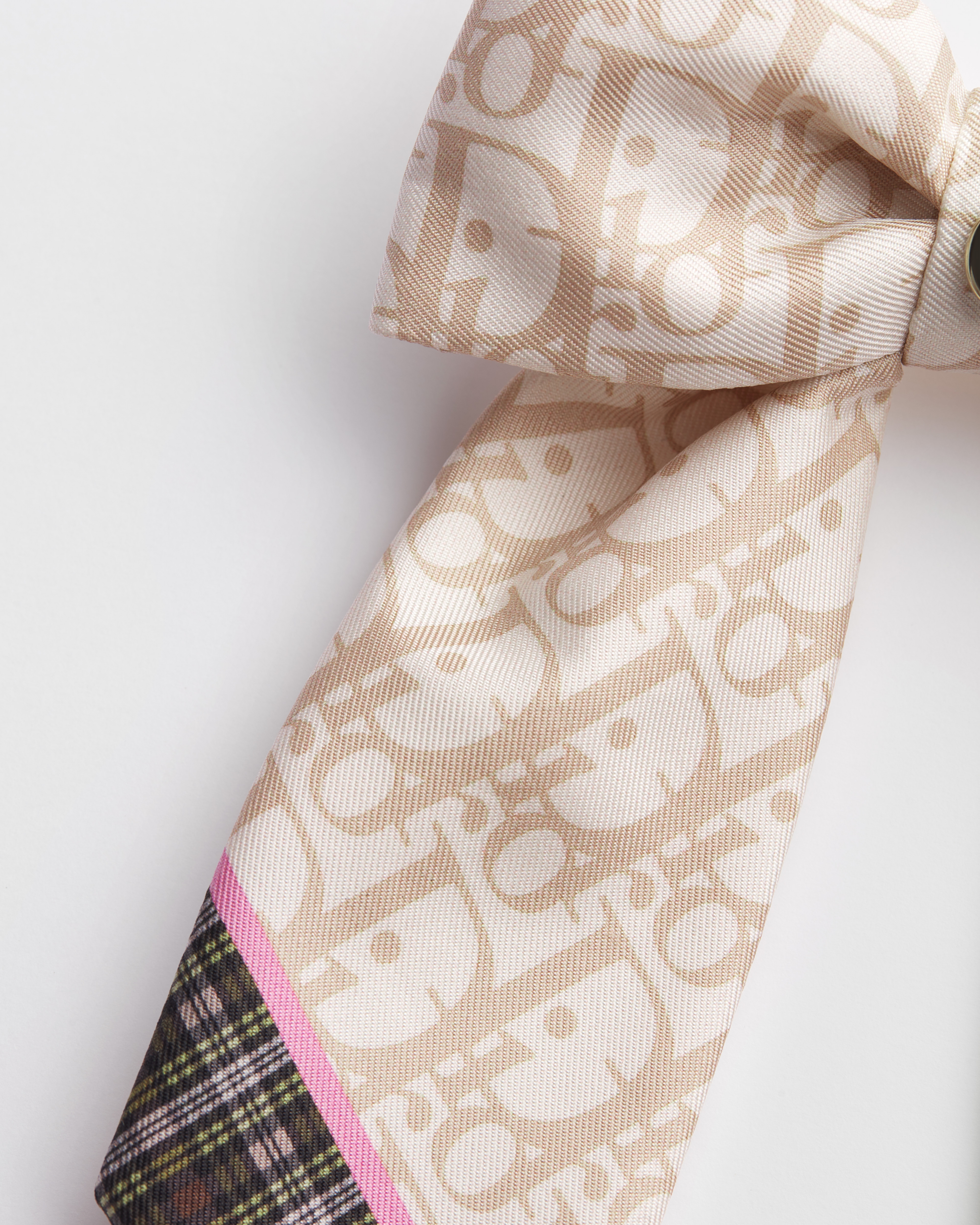 Large Dior Infini Tartan Dior Twist Bow