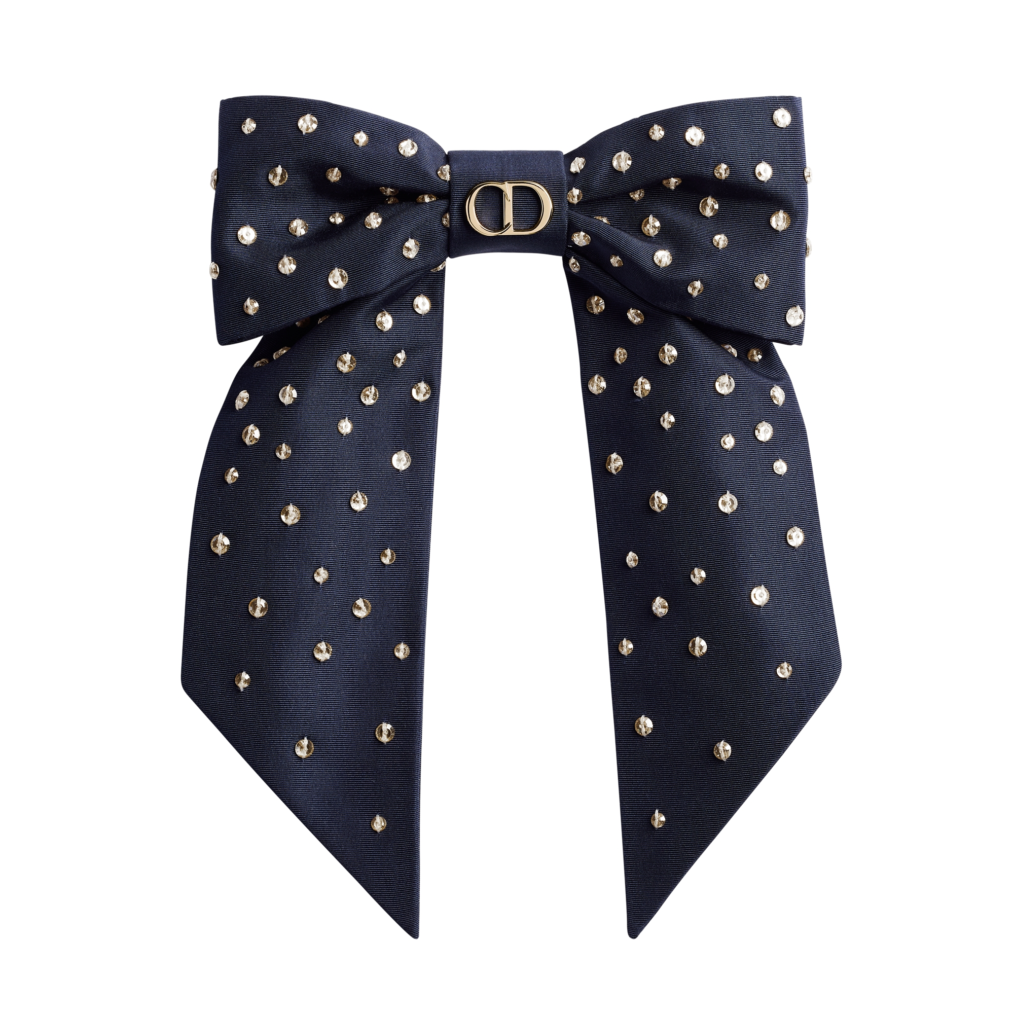 DiorAlps Dior Twist リボンバレッタ ラージ ネイビーブルー