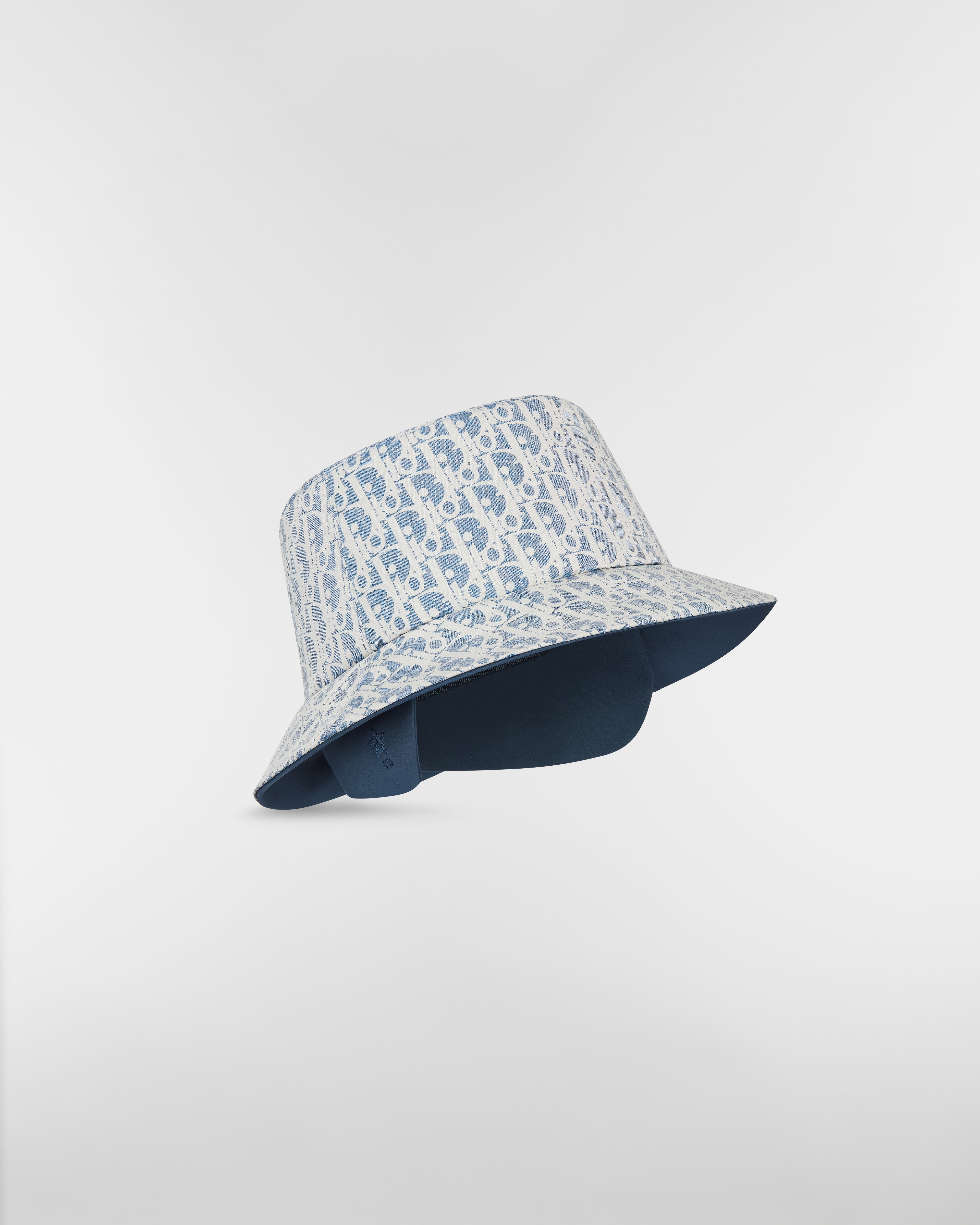 DiorAlps Teddy-D Small-Brim Bucket Hat with Earmuffs Chambray Blue Technical Fabric E03