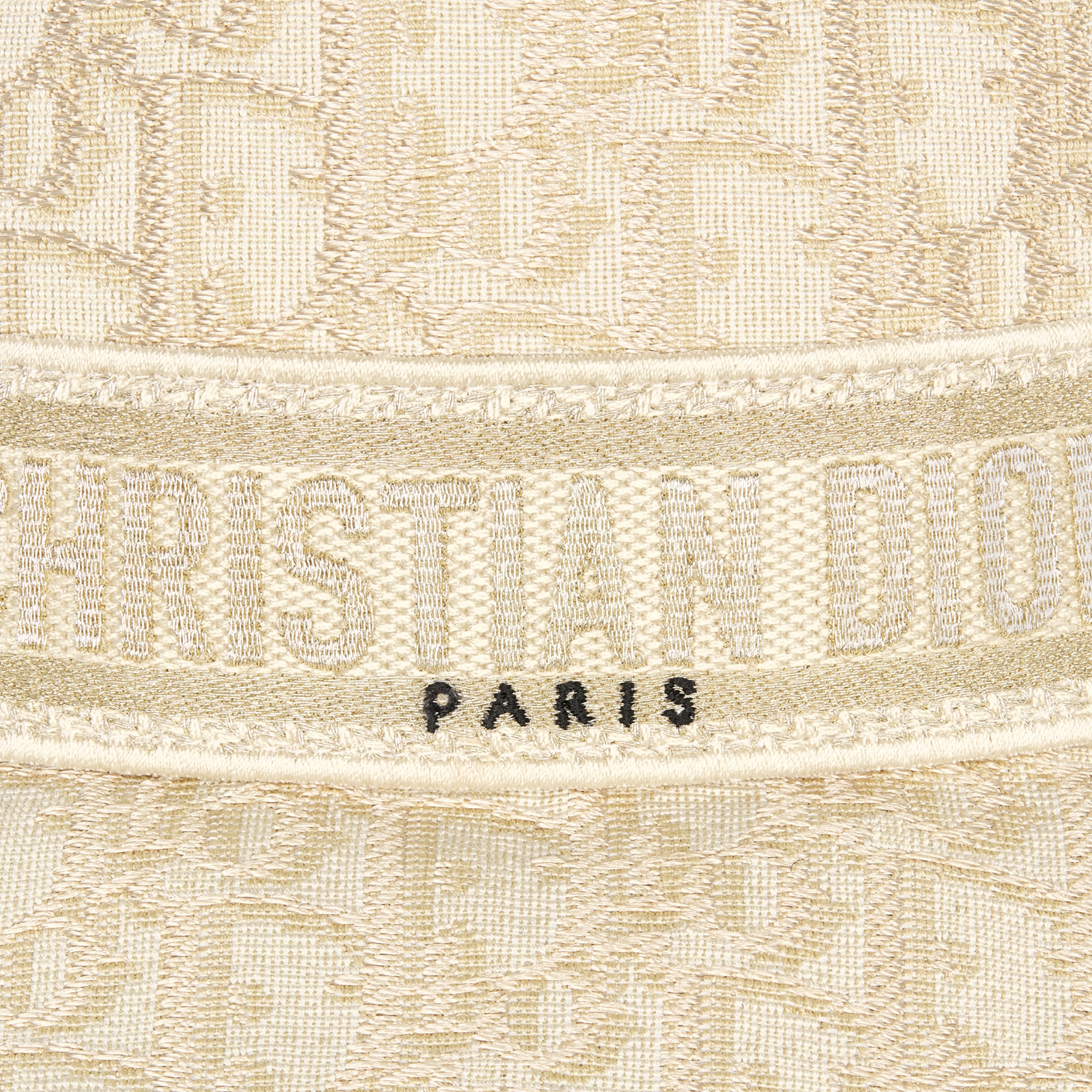 Dior Oblique D-Bobby Small-Brim Bucket Hat Beige and Gold-Tone Cotton Blend E09