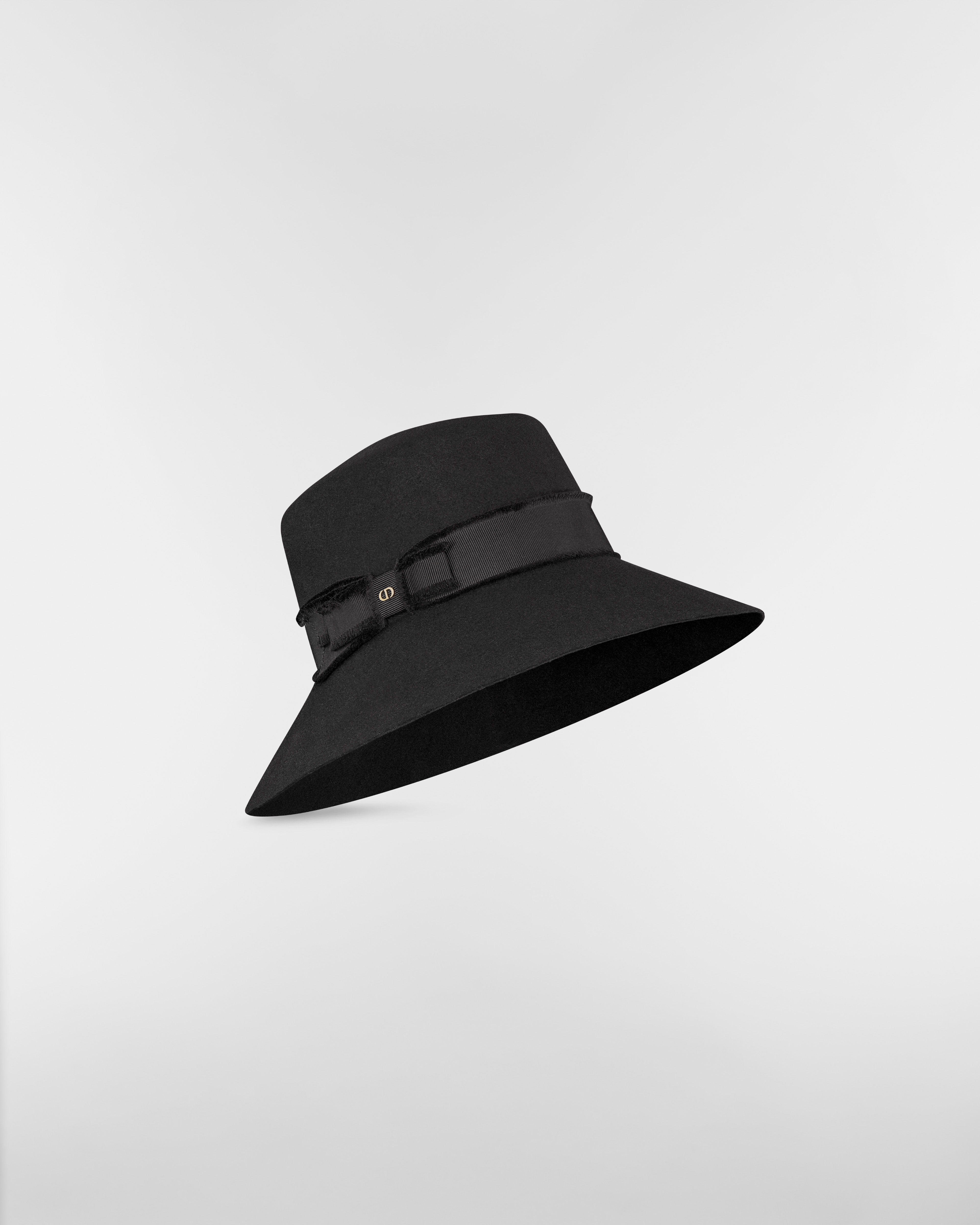 Adiorable Teddy-D Large Brim Bucket Hat Black Rabbit Felt E03
