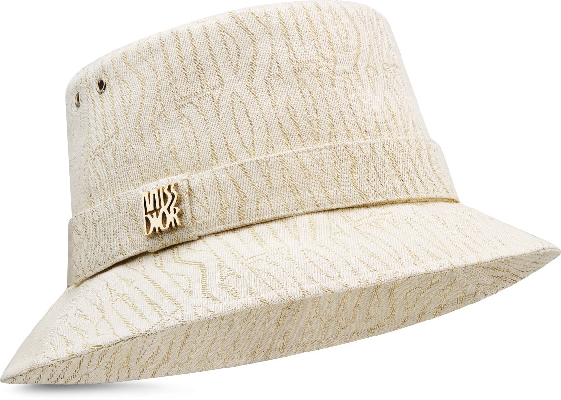Dior Or Teddy-D Miss Dior Allover Bucket Hat mit kurzer Krempe aria_woman_viewcode_e01