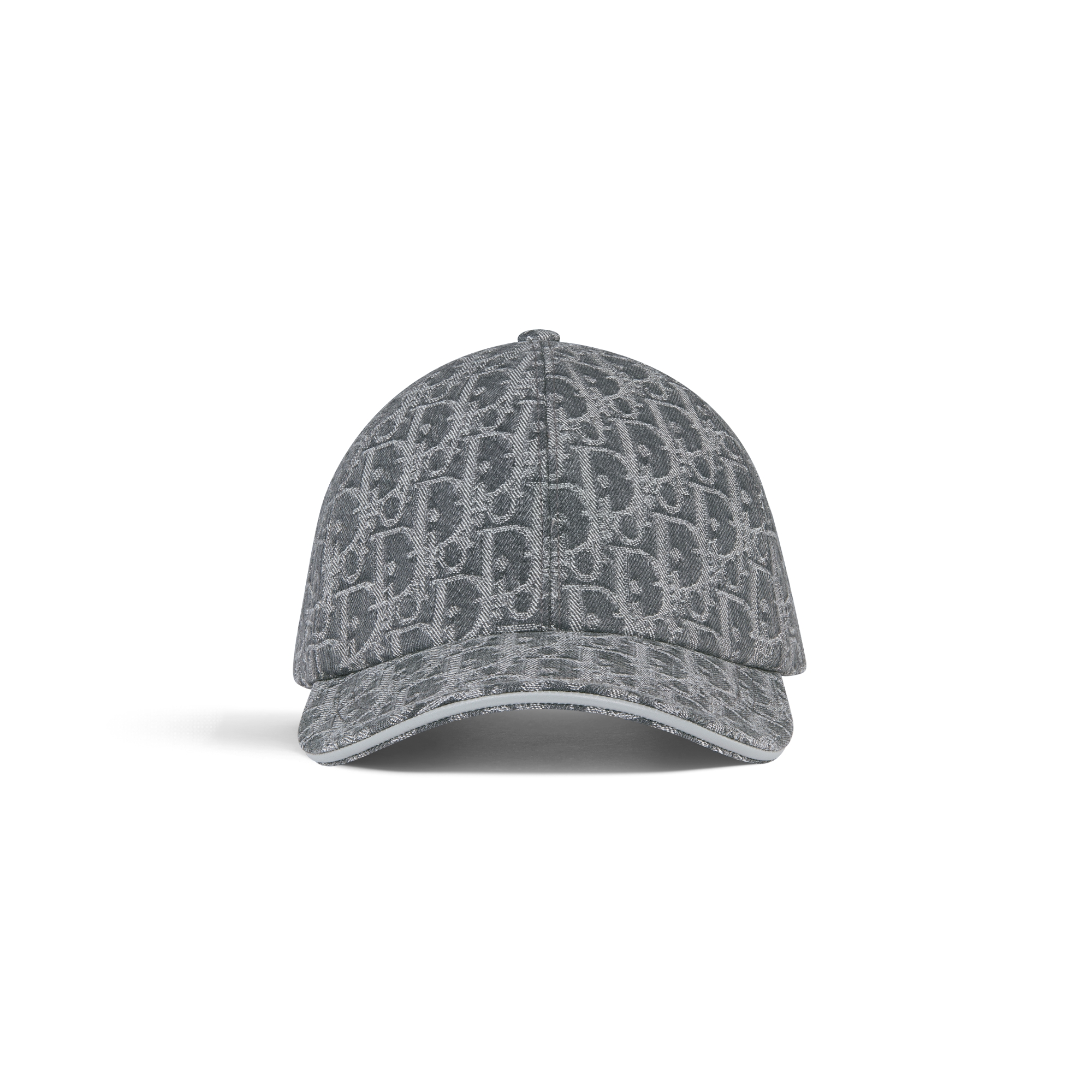 D-Player-pet met Dior Oblique-motief Antracietgrijze stonewashed denimjacquard E01