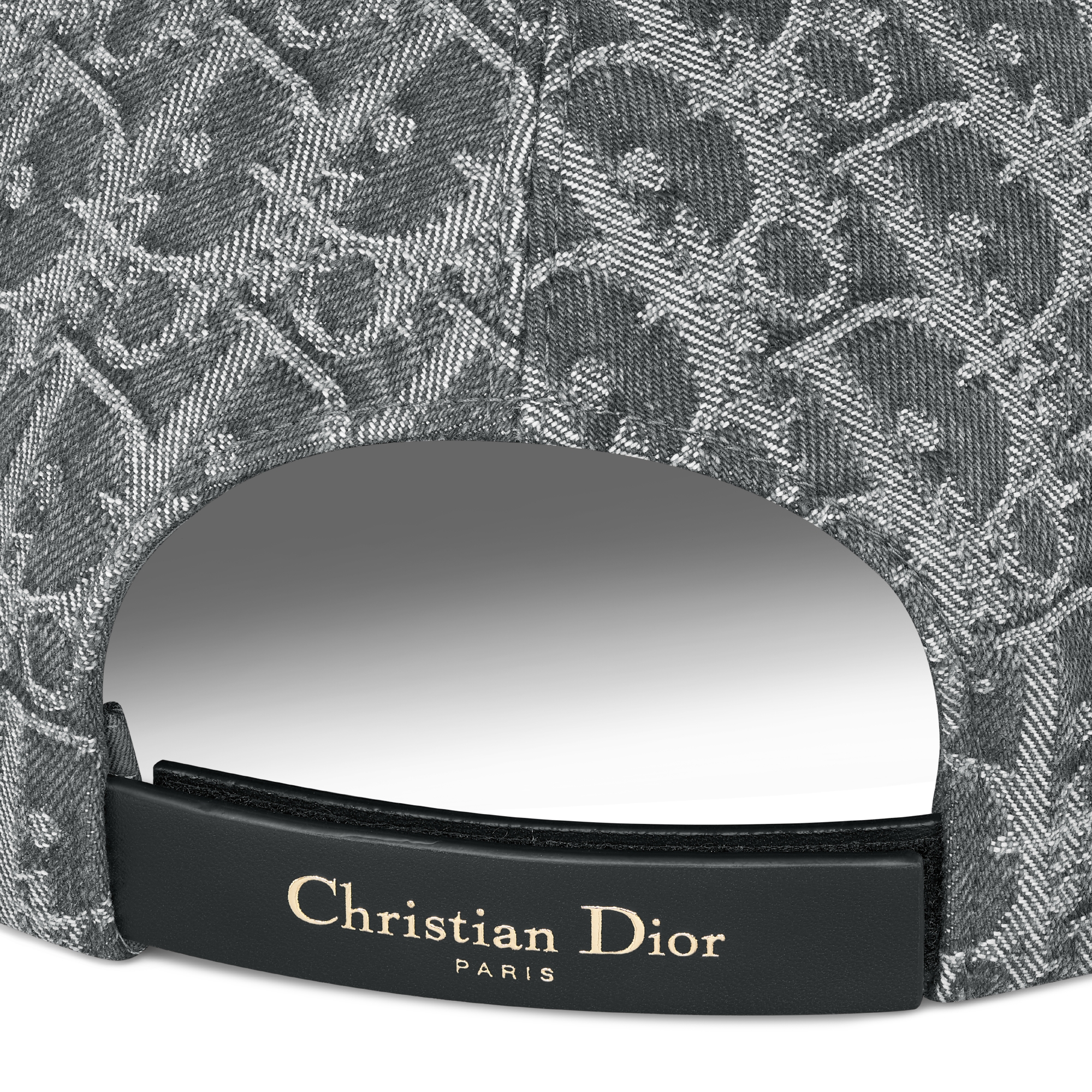 Dior Oblique D-Player Cap Anthracite Gray Stonewashed Denim Jacquard E09