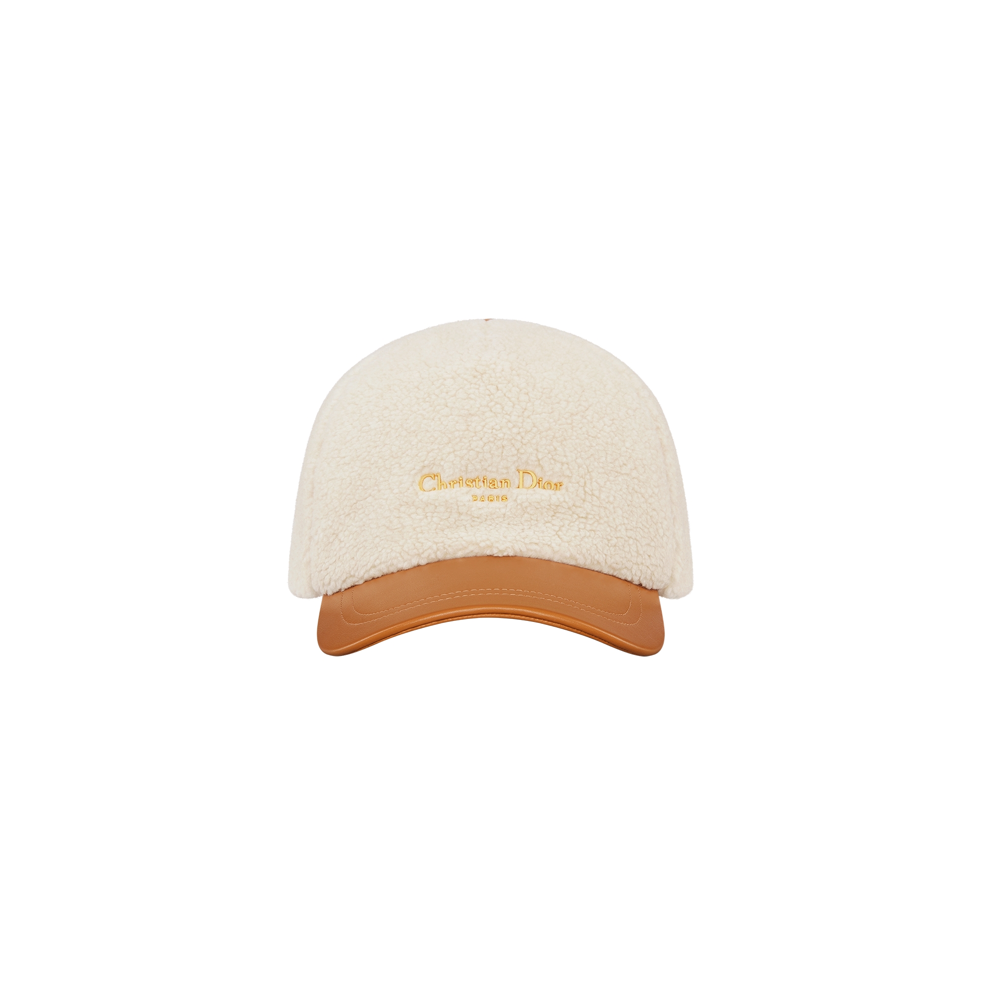 DiorAlps D-Player Cap Camel Lambskin and Ecru Shearling Effect E01