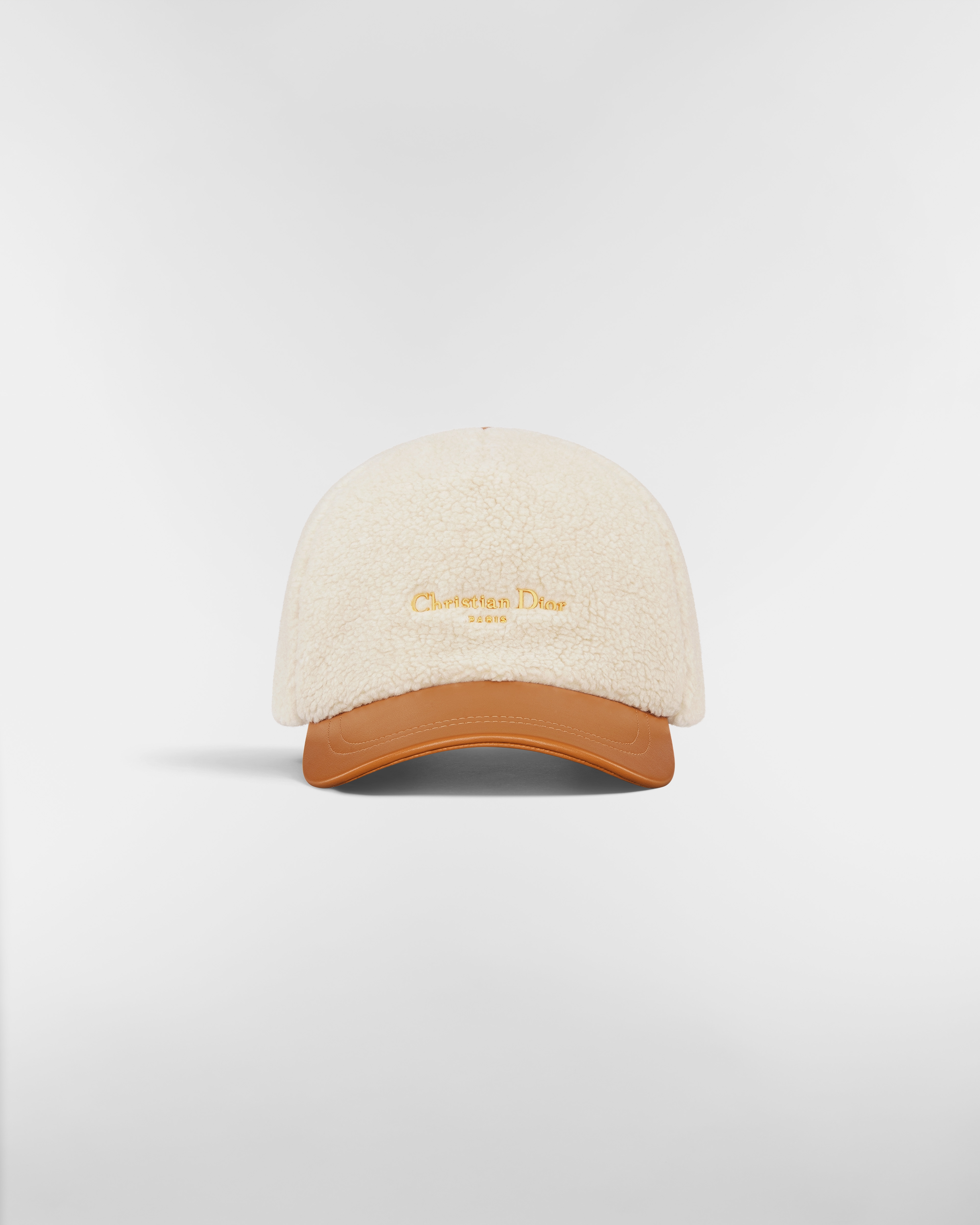 DiorAlps D-Player Cap Camel Lambskin and Ecru Shearling Effect E01