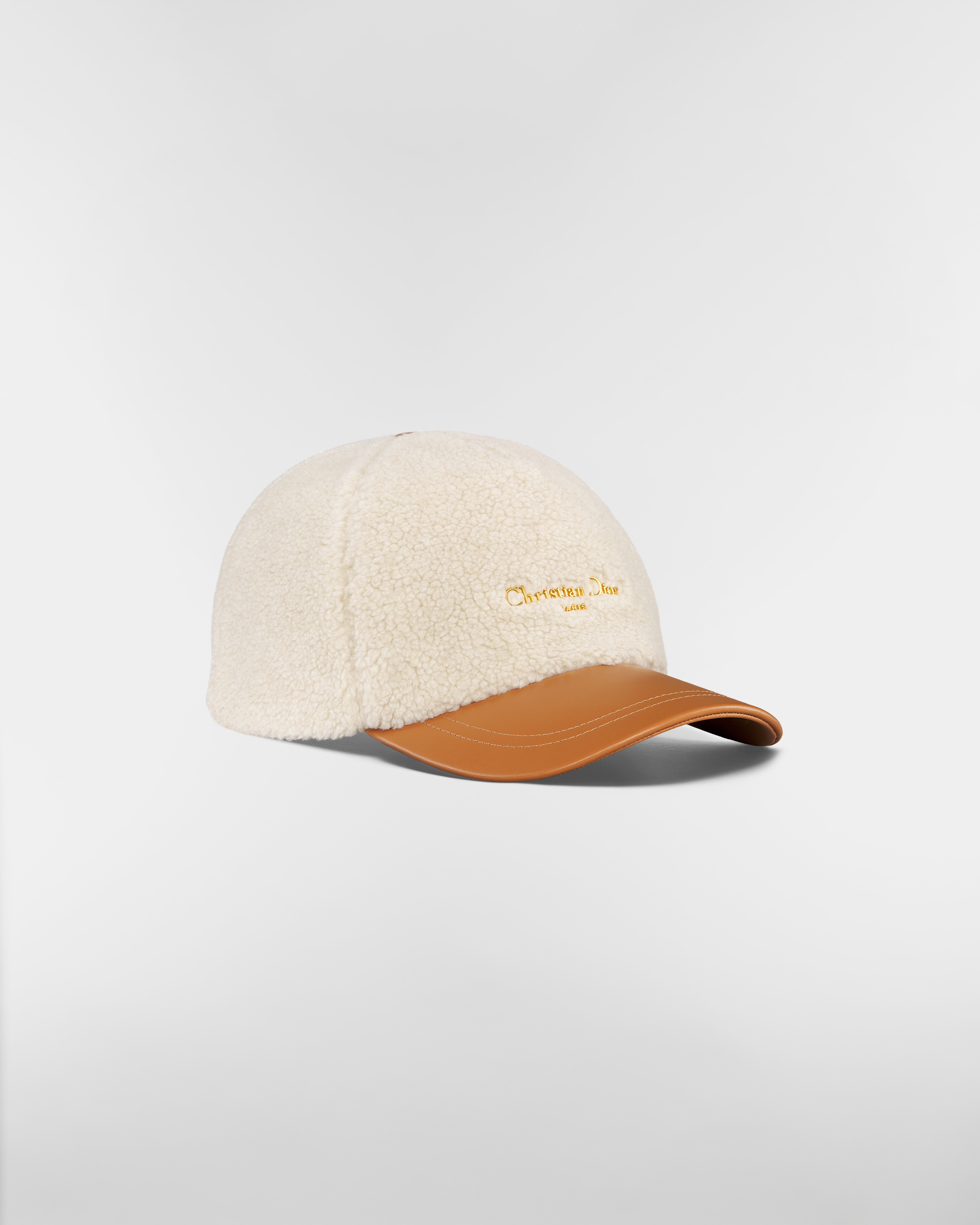 DiorAlps D-Player Cap Camel Lambskin and Ecru Shearling Effect E03