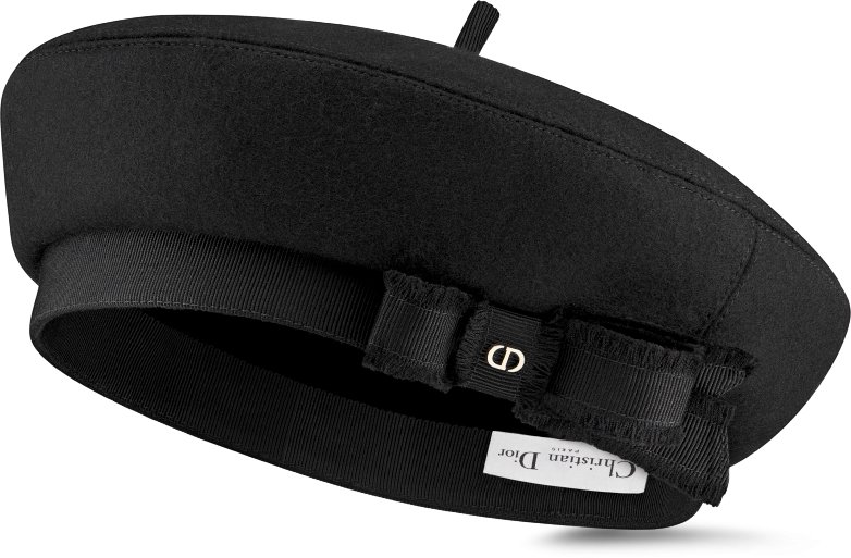 Wanneer Baret Af In Kerkdienst Dior Arty Adiorable-baret Zwart vilt van een wolblend | DIOR