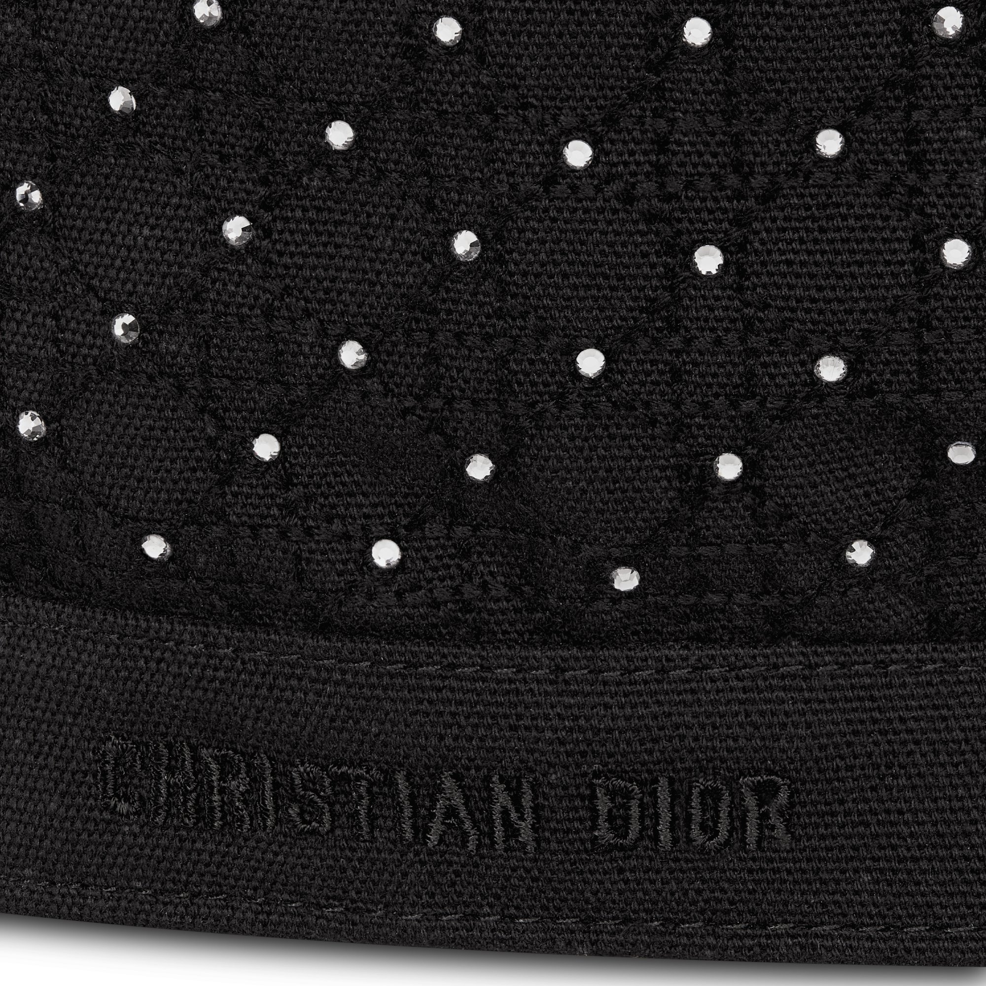 Dior Arty Cannage Beret Black Cotton and Silver-Tone Strass | DIOR