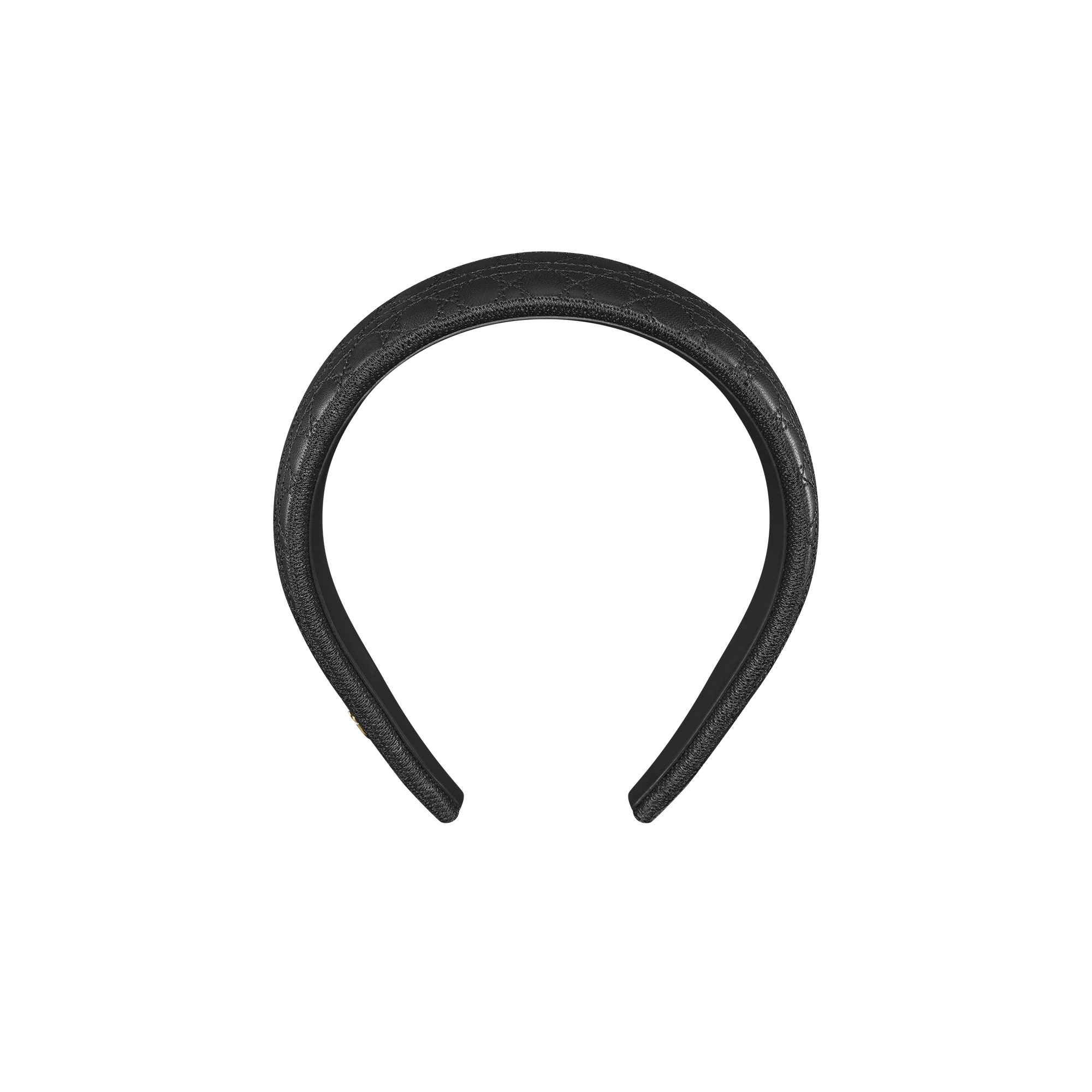 Wide Cannage Dior Band Headband Black Lambskin E01