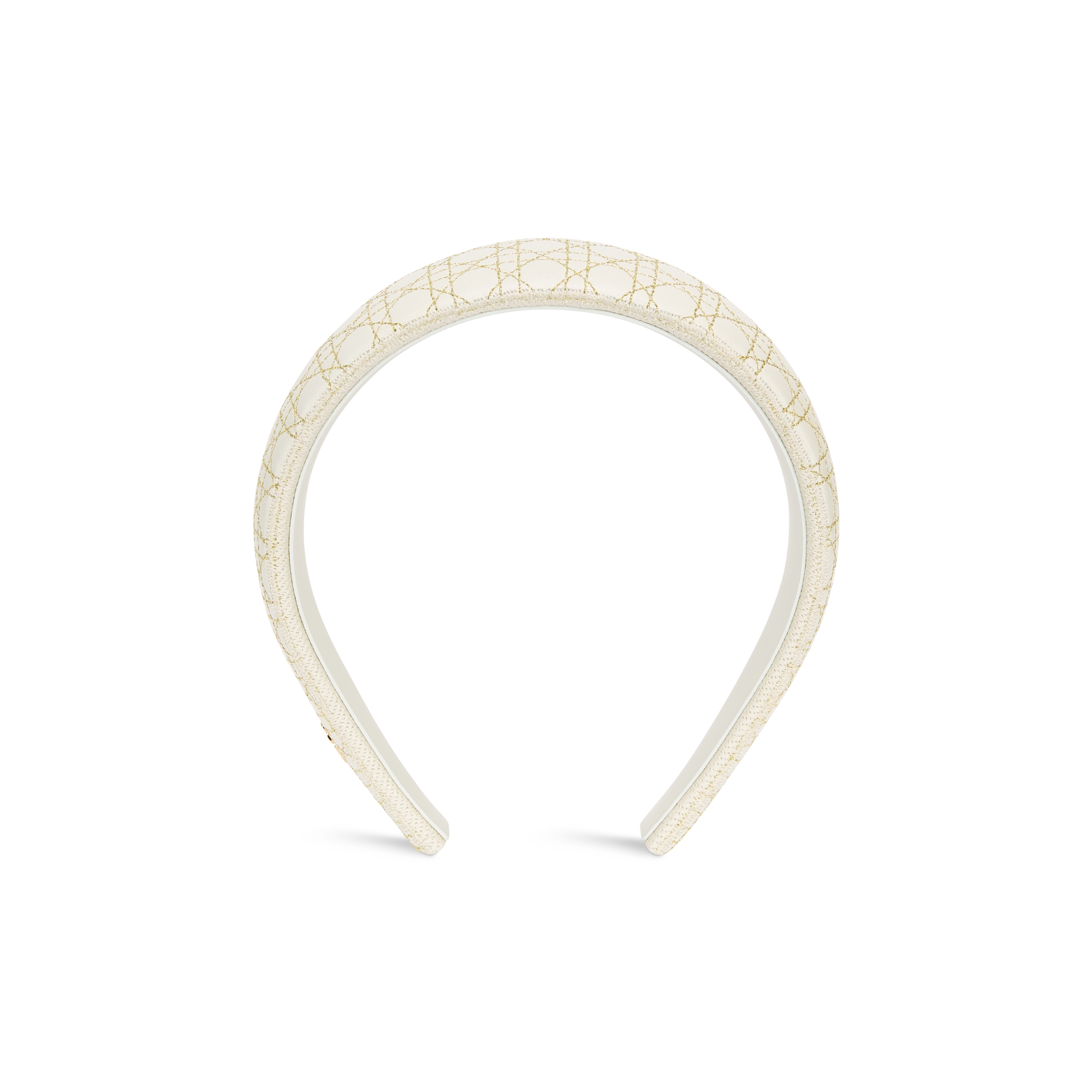 Wide Cannage Dior Band Headband Latte and Gold-Tone Lambskin E01