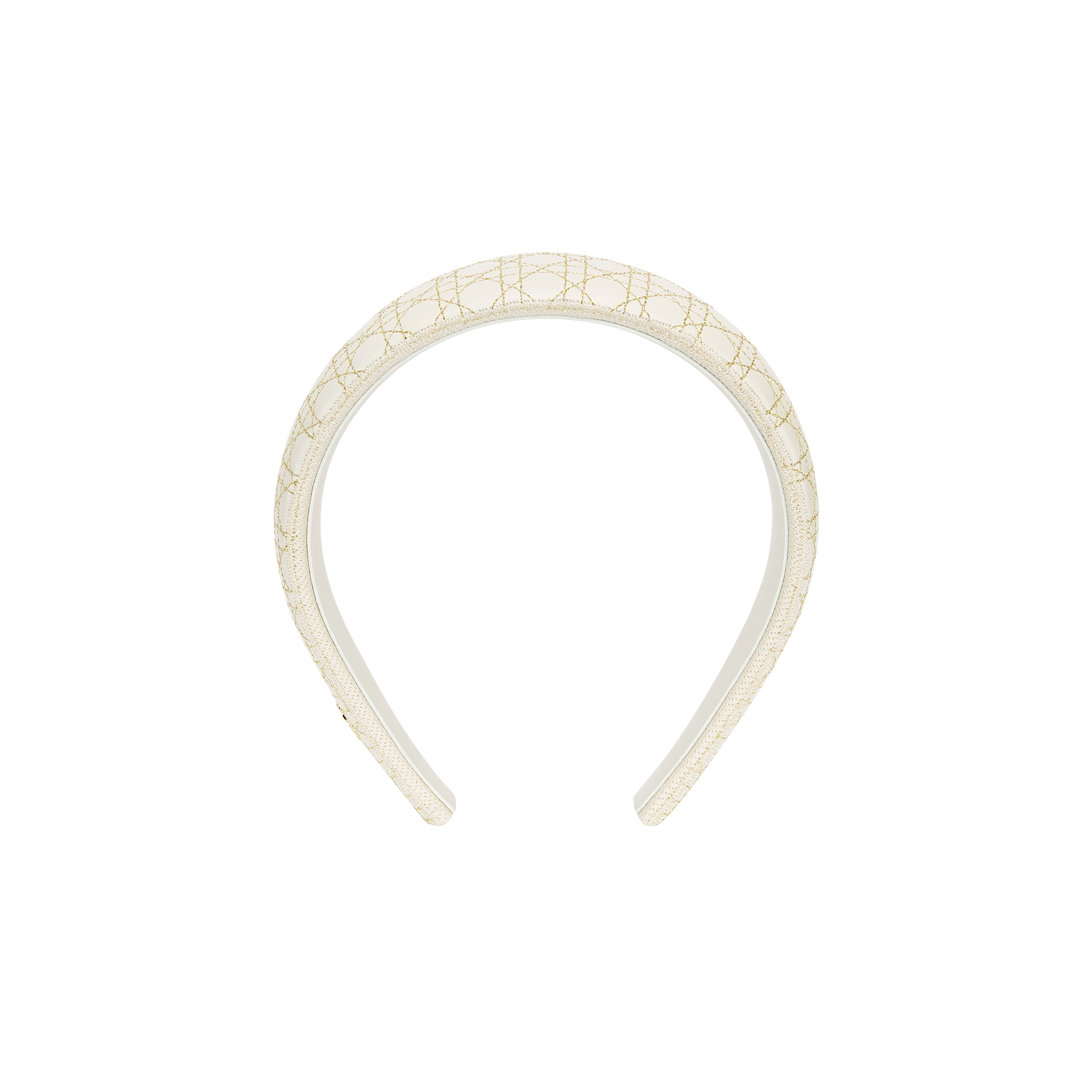 Wide Cannage Dior Band Headband Latte and Gold-Tone Lambskin E01