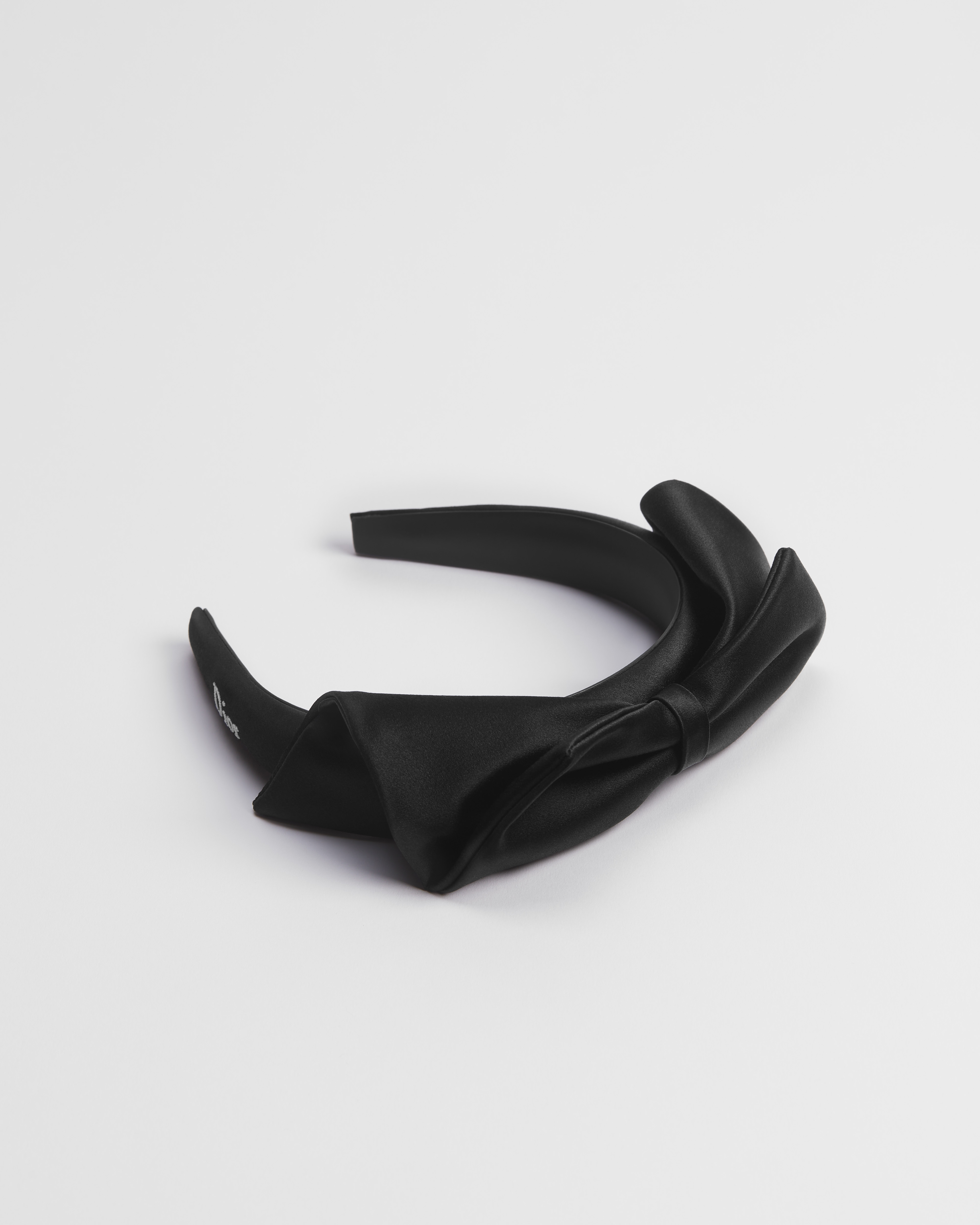 Dior Zigzag Headband Black Silk-Blend Satin | DIOR