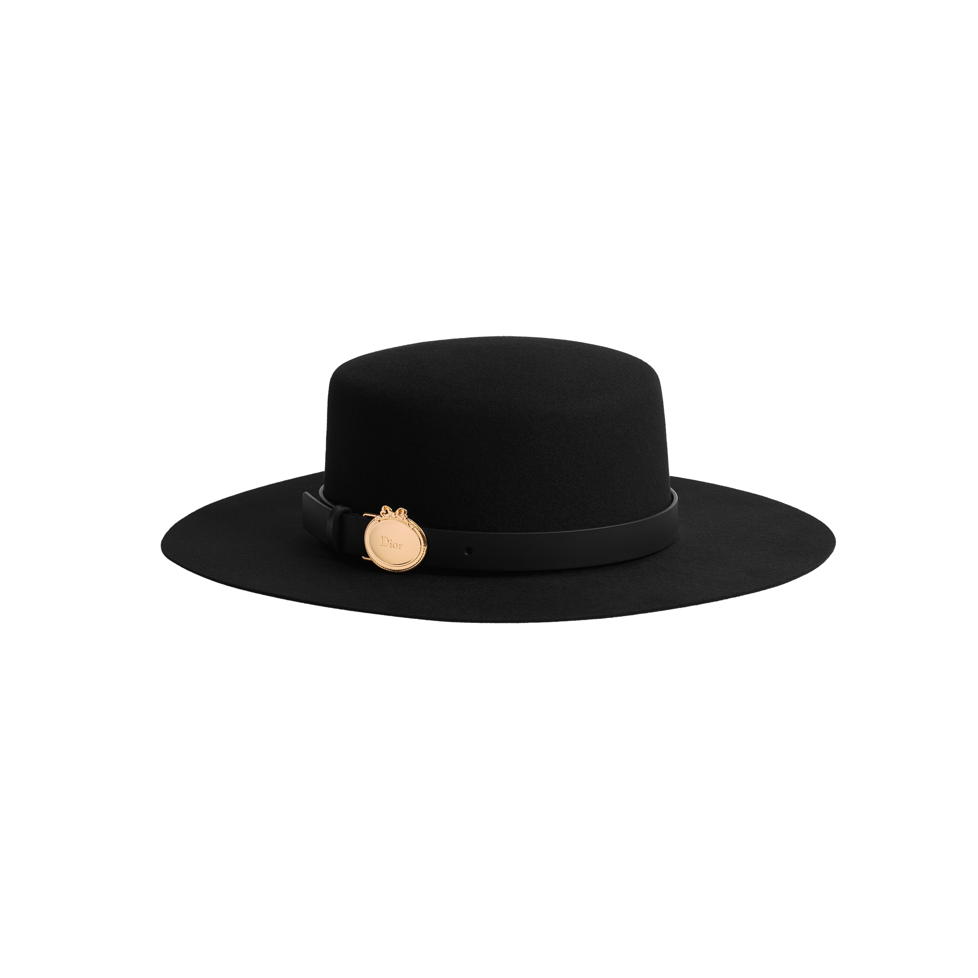 Dior Médaillon Dior Origine Large Brim Hat Black Rabbit Felt | DIOR US