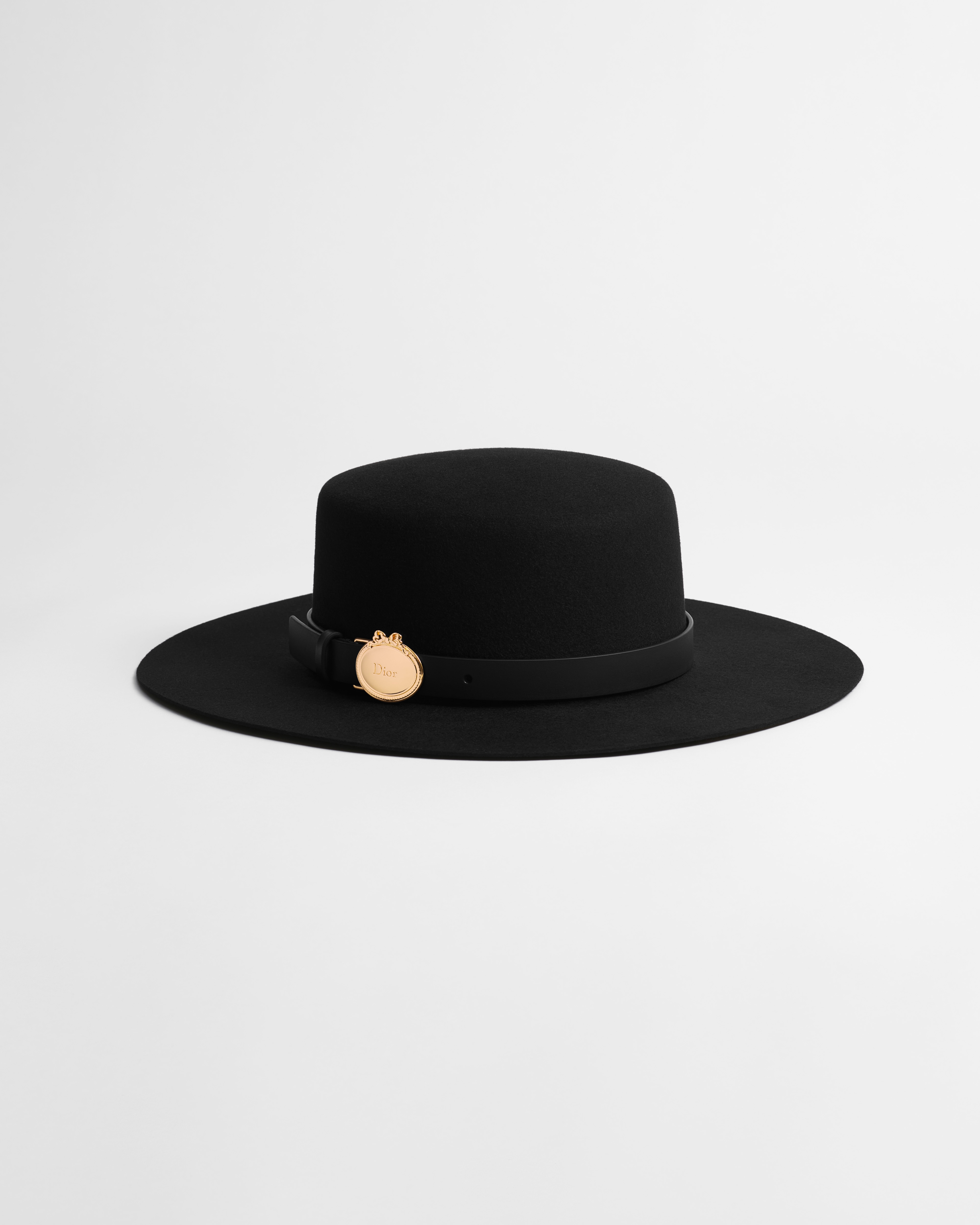 Dior Médaillon Dior Origine Large Brim Hat Black Rabbit Felt E03