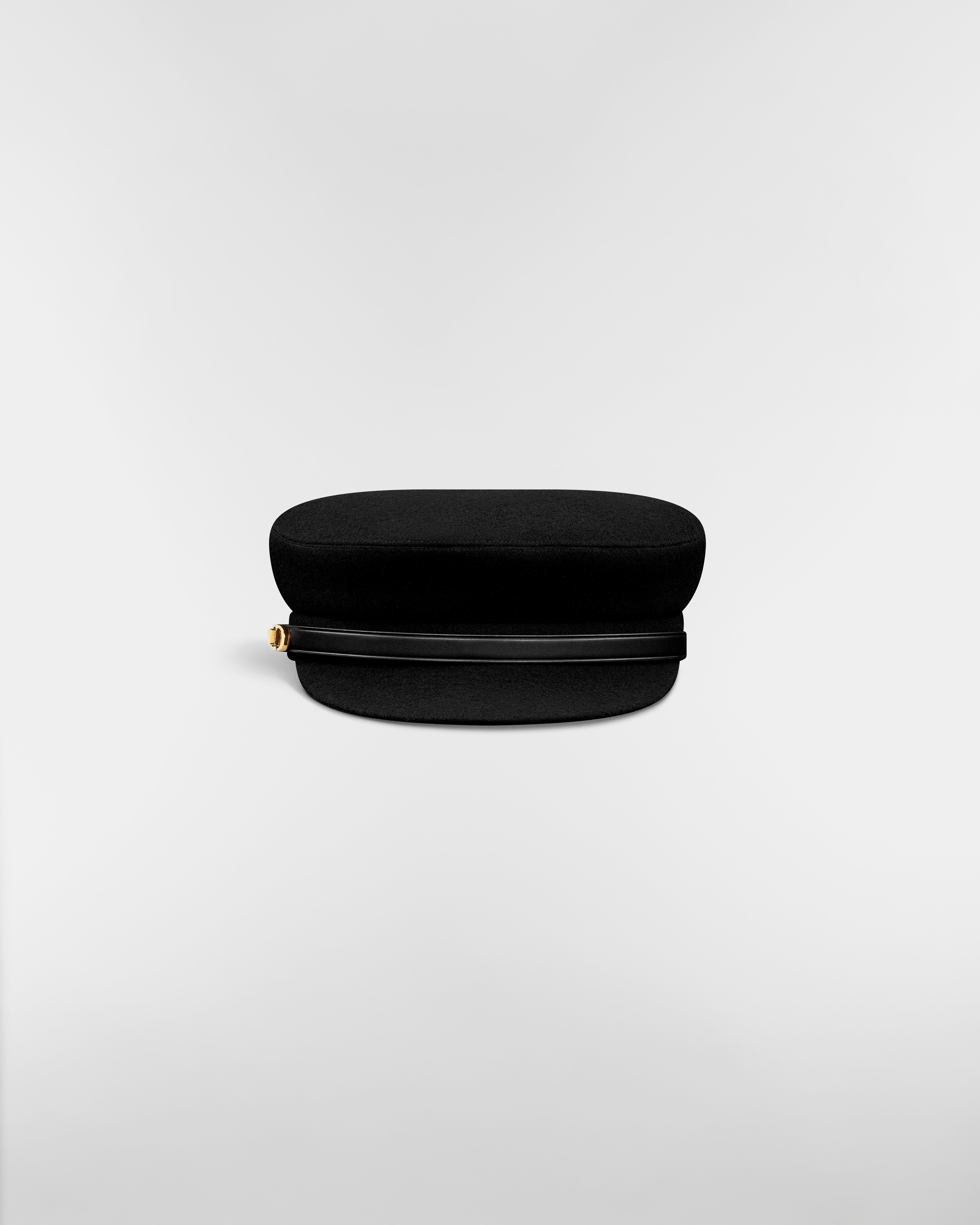 หมวกแก๊ป Dior Travel ผ้าวูลสักหลาดสีดํา E01