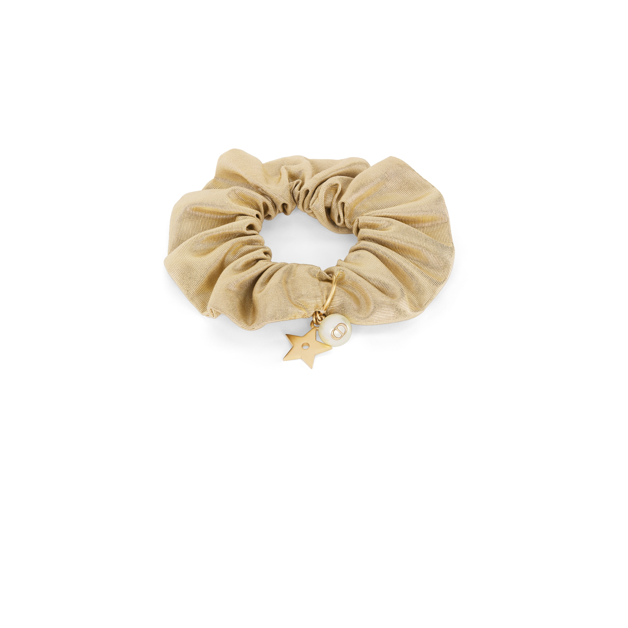 Élastique à cheveux Dior Sweet Tissu technique laminé doré E01