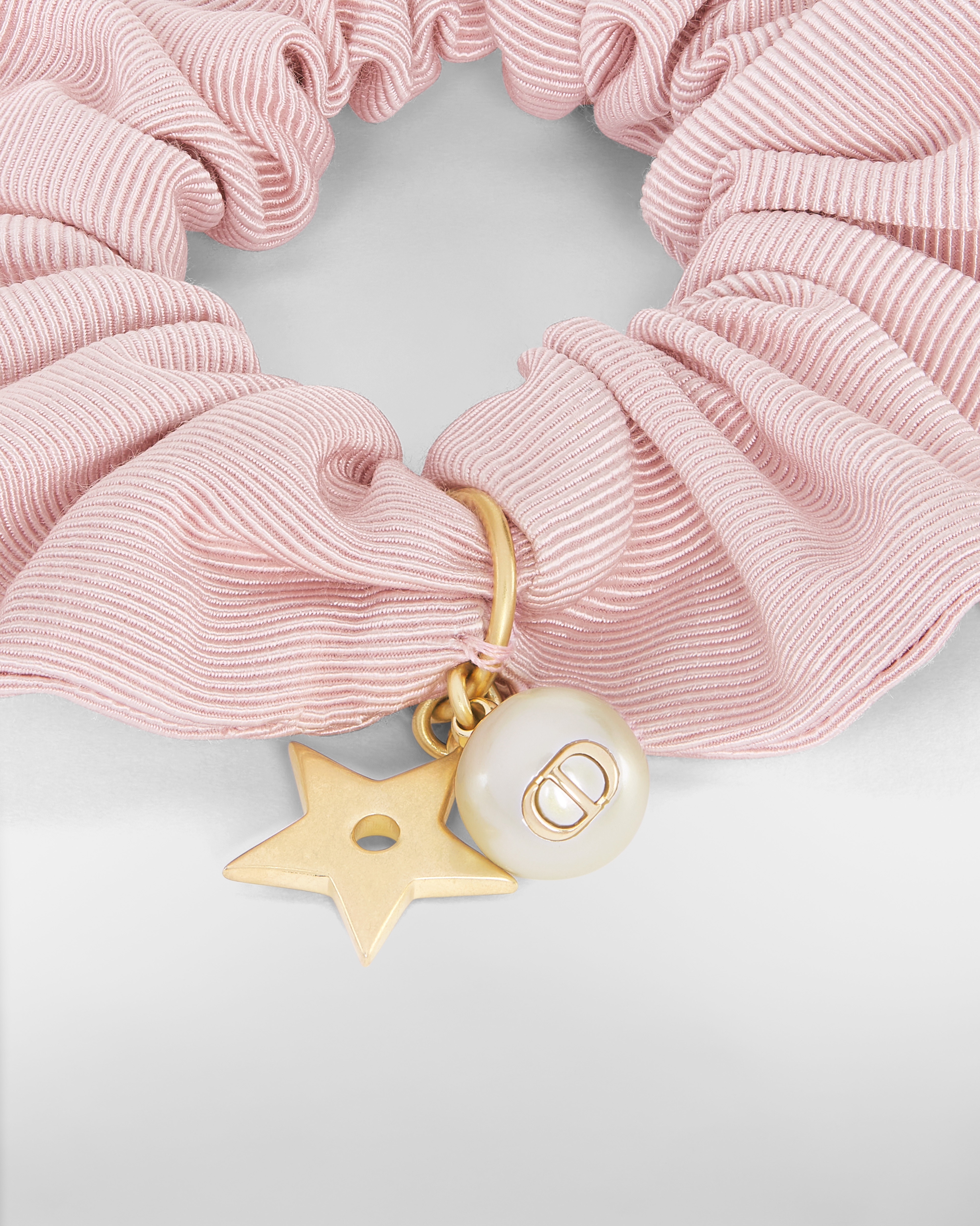 Dior Sweet Hair Tie Pale Pink Grosgrain-Effect Technical Fabric E09