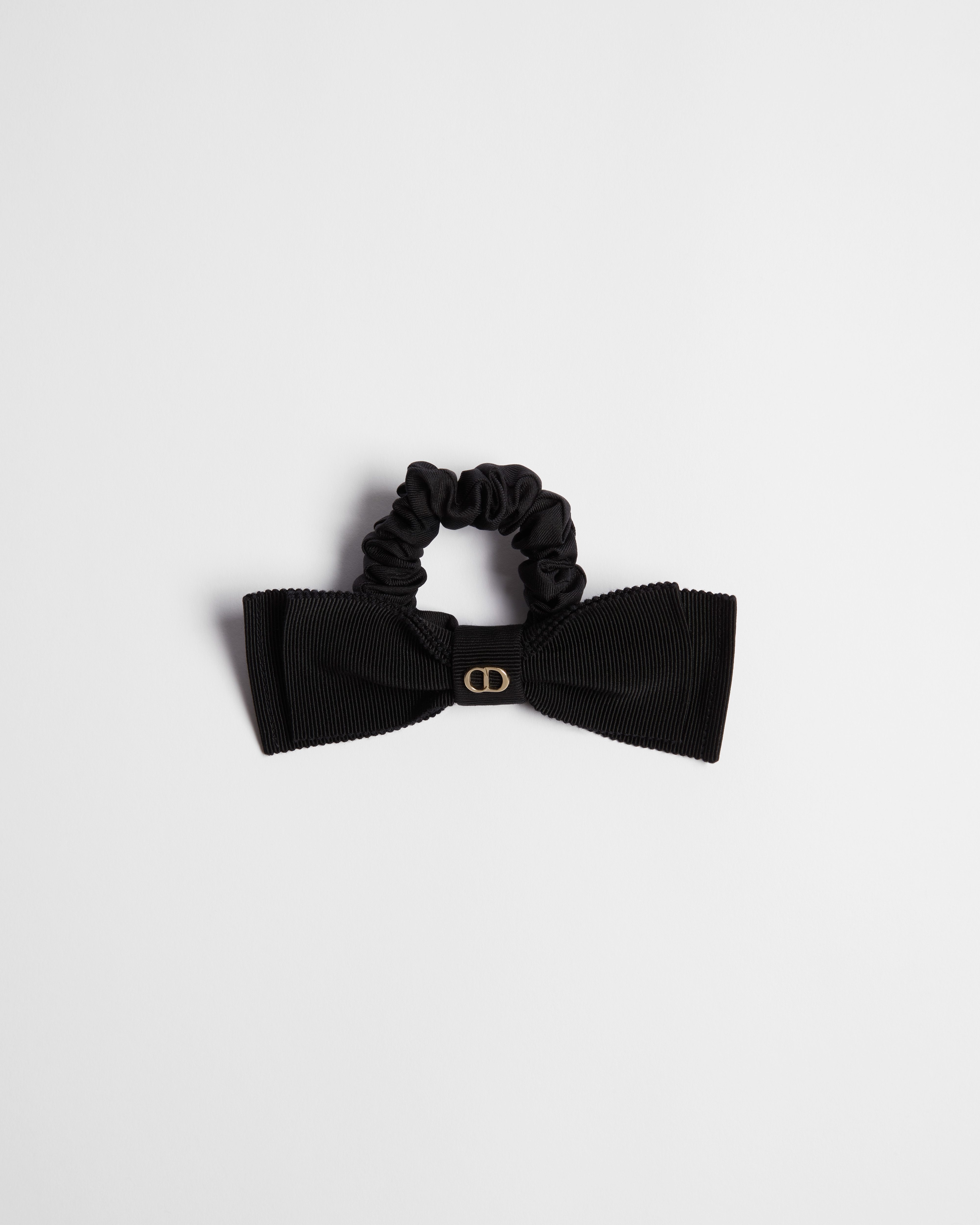Dior Sweet Bow Hair Tie Black Stretch Grosgrain E01