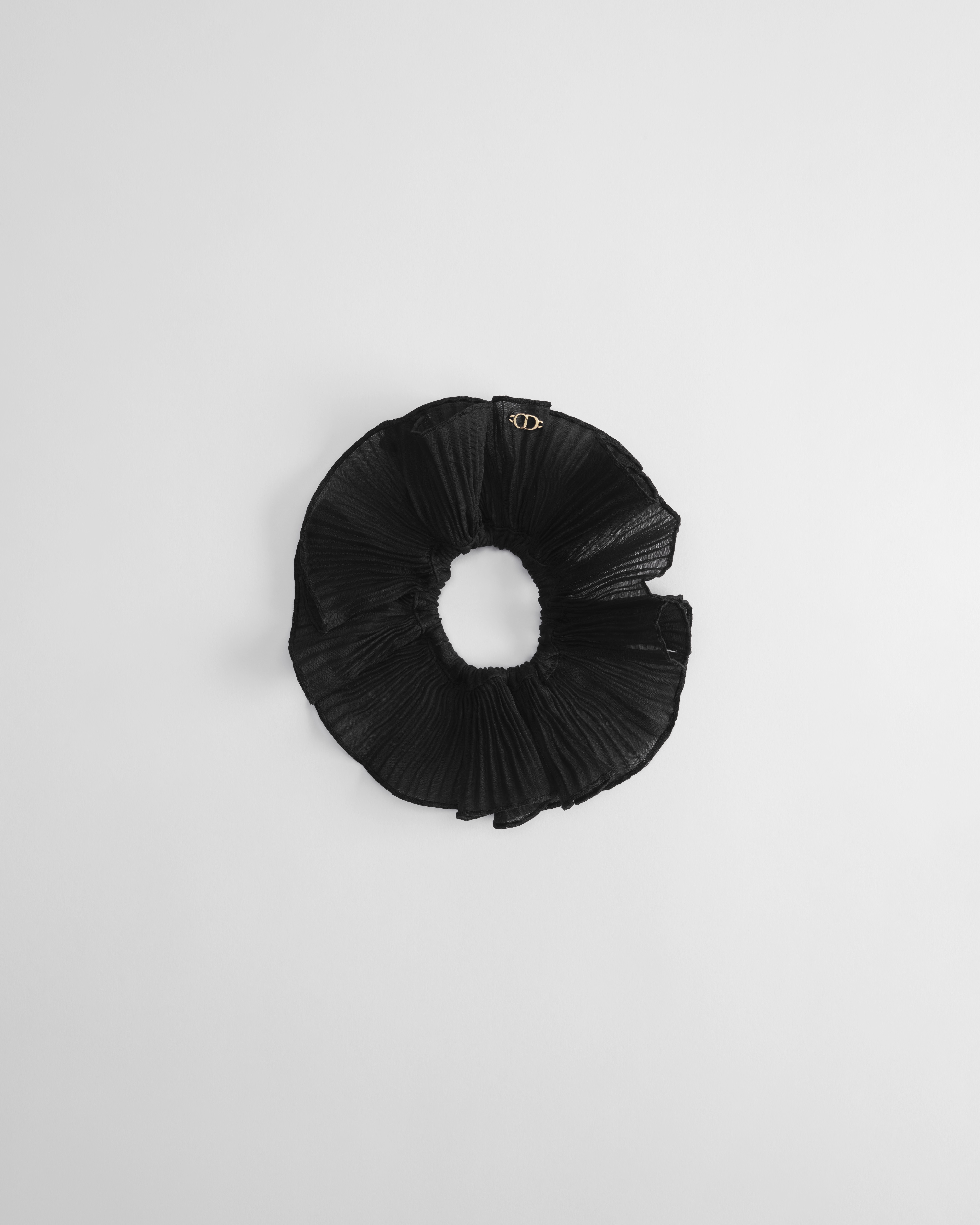 Dior Chouchou-haarbandje Zwarte geplooide zijden organza E01