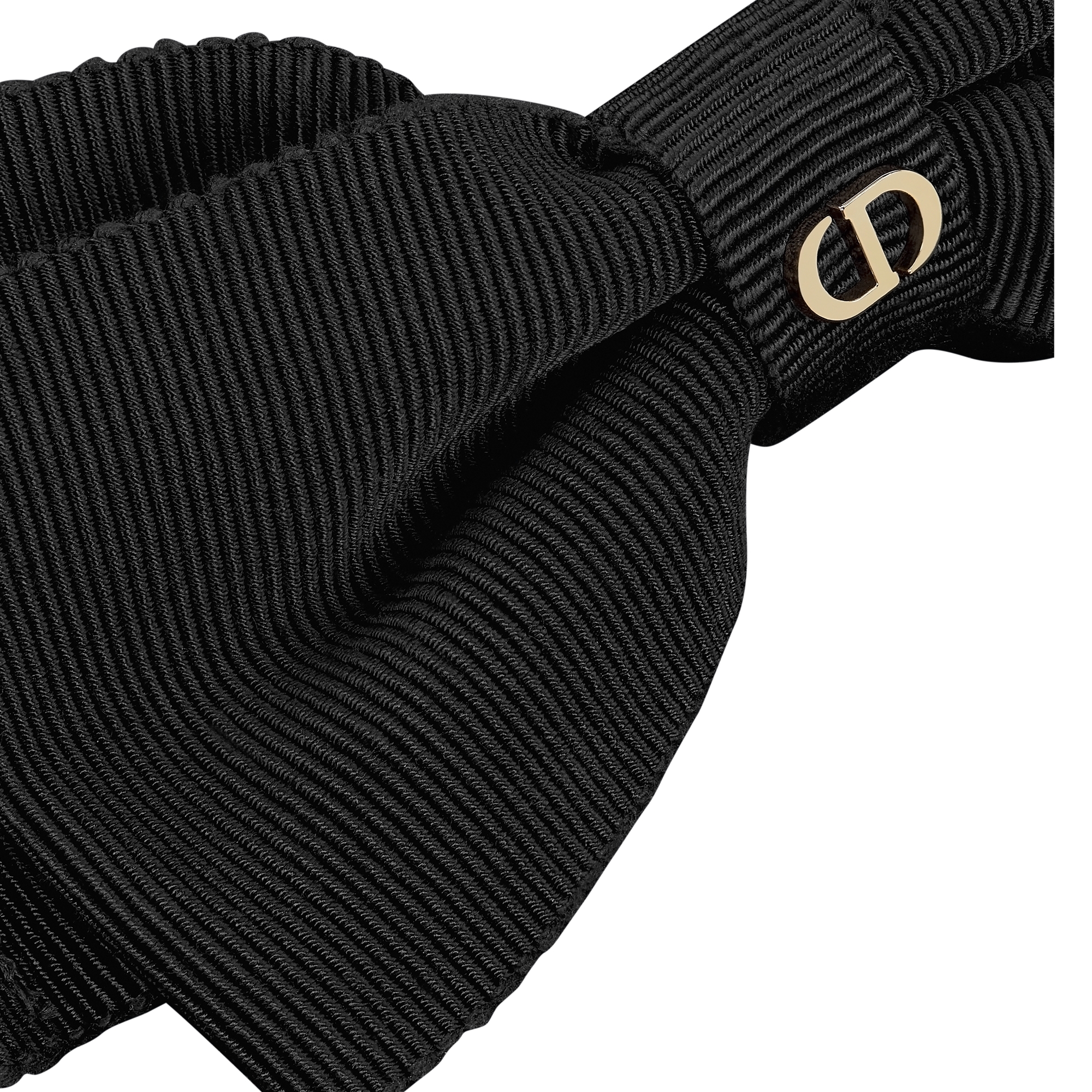 Dior Sweet Hair Tie Black Stretch Grosgrain E09