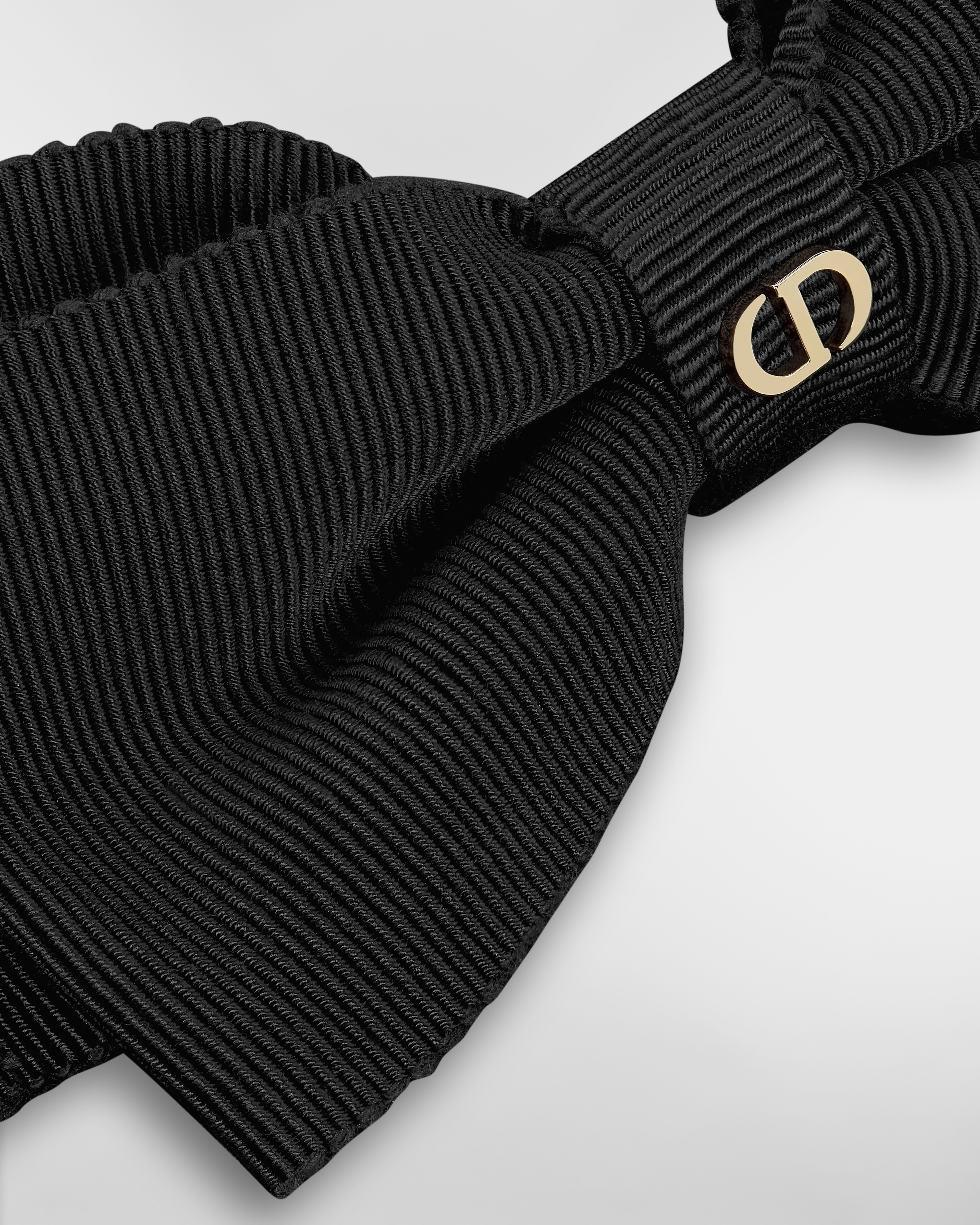 Dior Sweet Hair Tie Black Stretch Grosgrain E09
