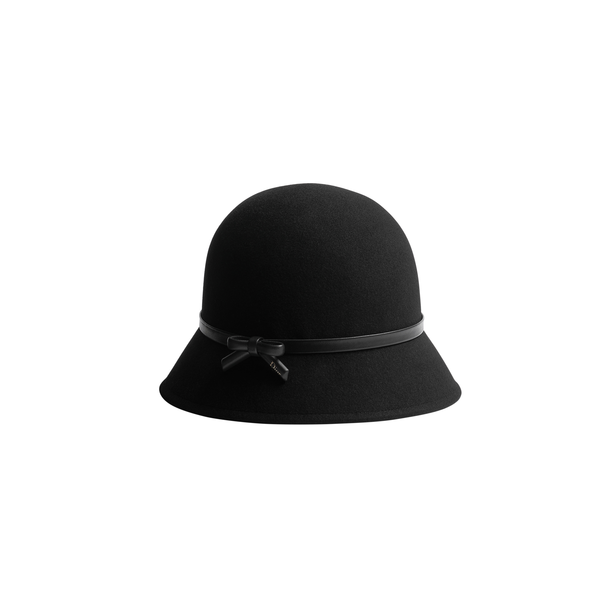 D-Tulipe Small Brim Cloche Black Rabbit Felt E03