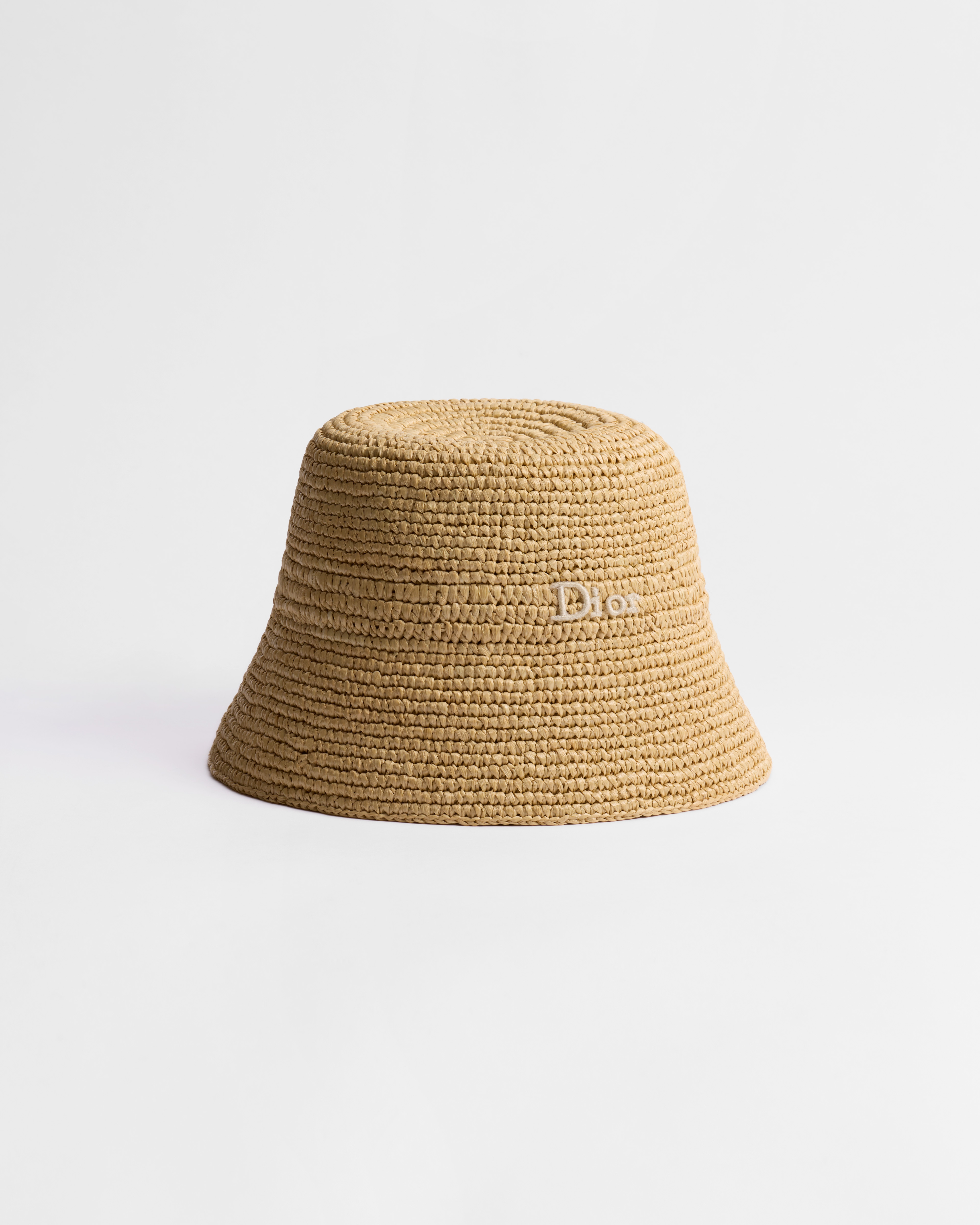 Dioriviera D-Tulipe Small Brim Cloche Natural Raffia-Effect Fiber E03