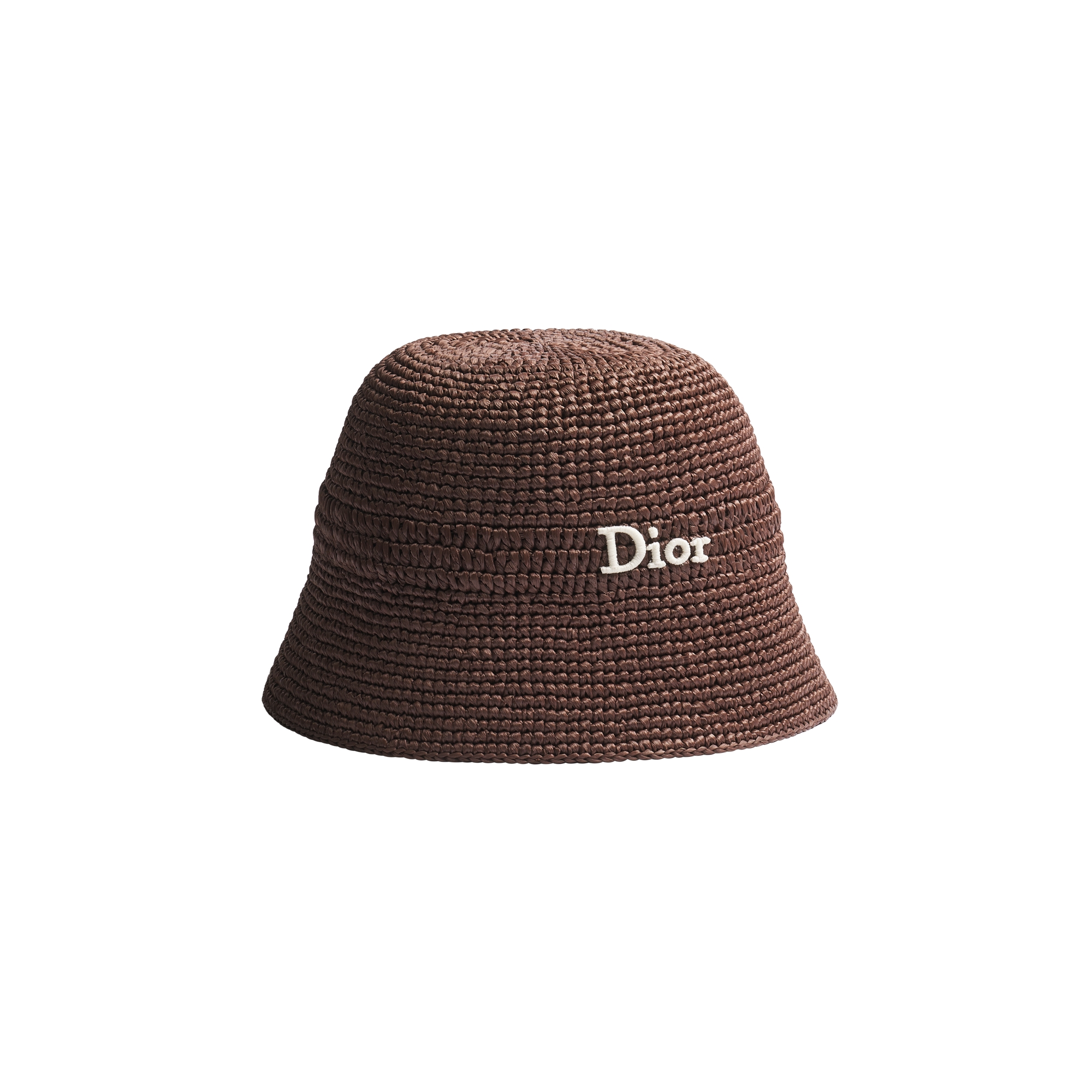 Dioriviera D-Tulipe Small Brim Cloche Natural Raffia-Effect Fiber
