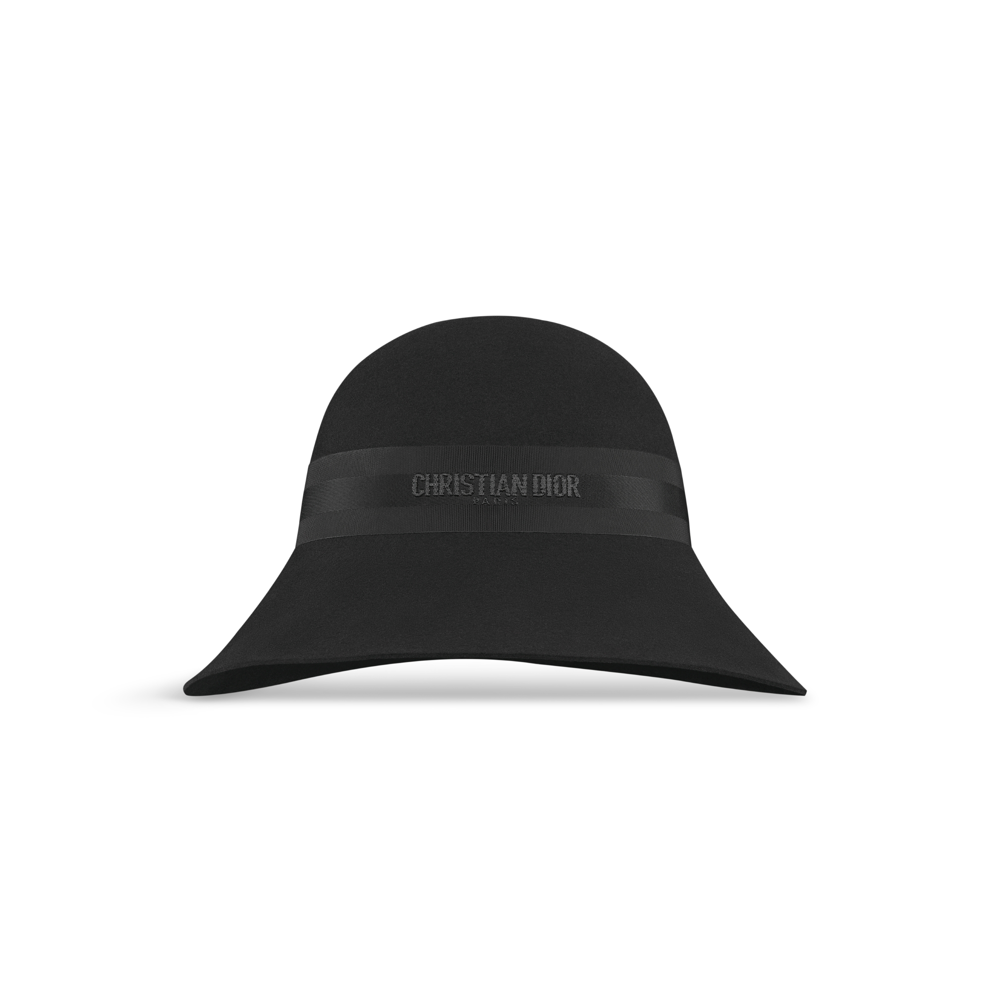 D-Wave 넓은 챙 클로슈 블랙 토끼 펠트 E01