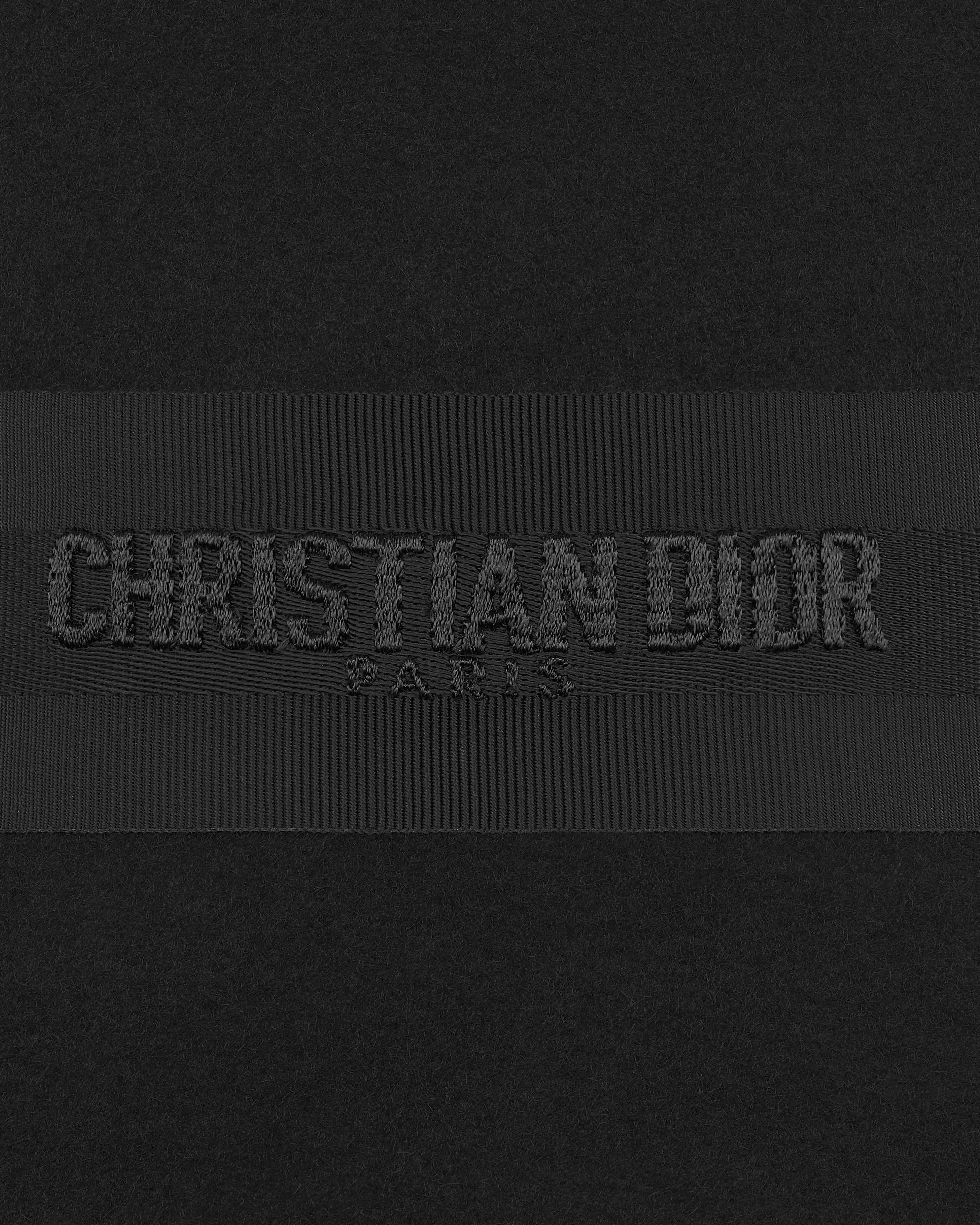 D-Wave Large-Brim Cloche Black Rabbit Felt E09