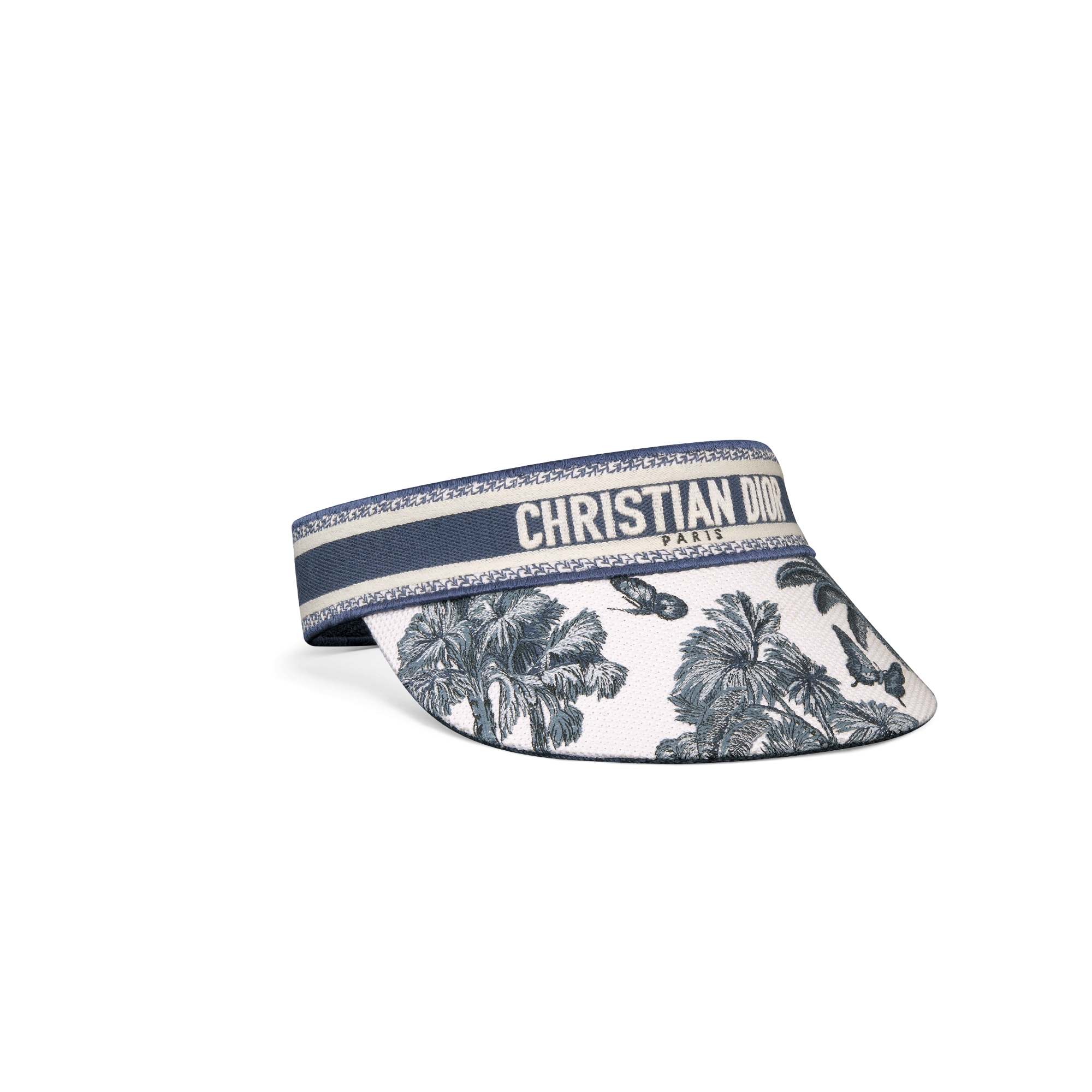 Dioriviera D-Smash Toile de Jouy Palms Visor Blue and White