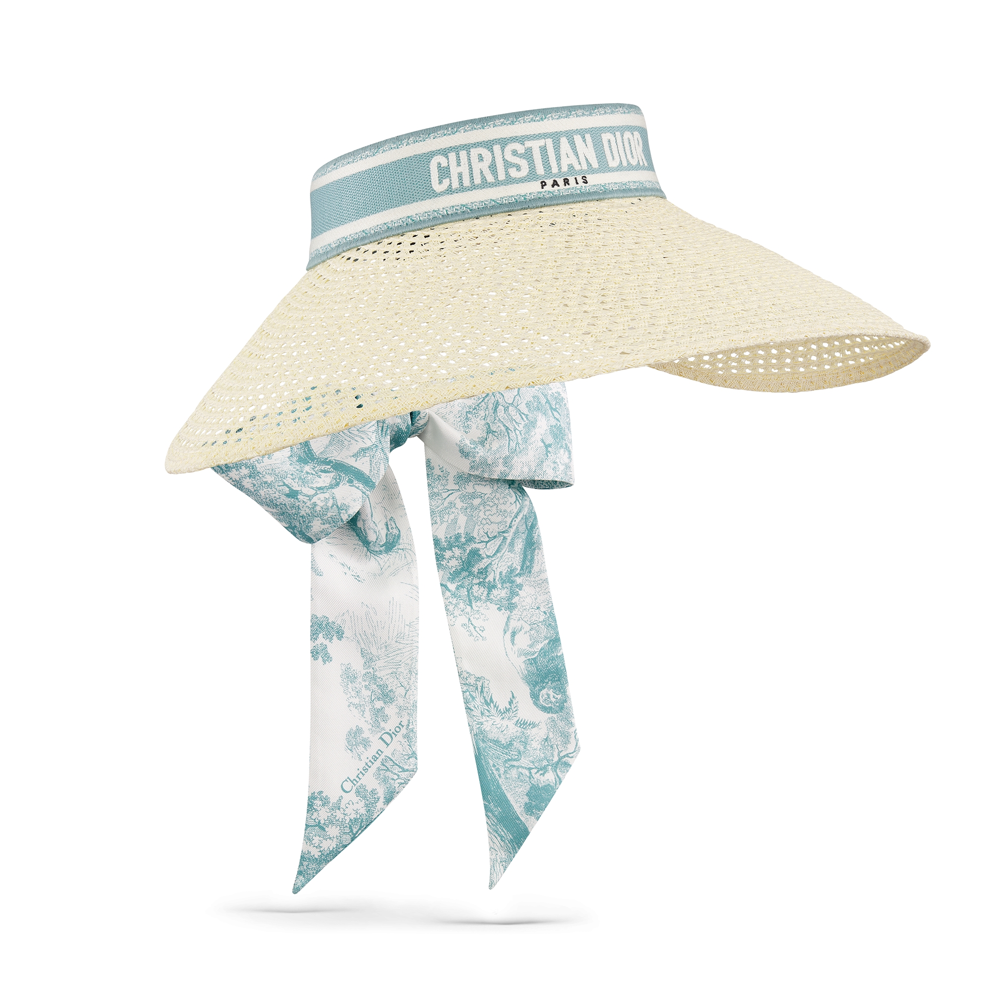 Dioriviera D-Ocean Visor with Mitzah Ivory Straw with Lily of the