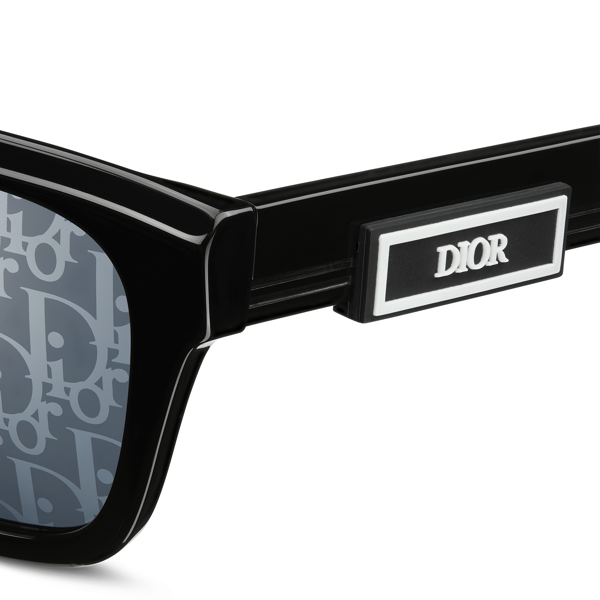 DiorB23 S1I Rechteckige Sonnenbrille in Schwarz E09