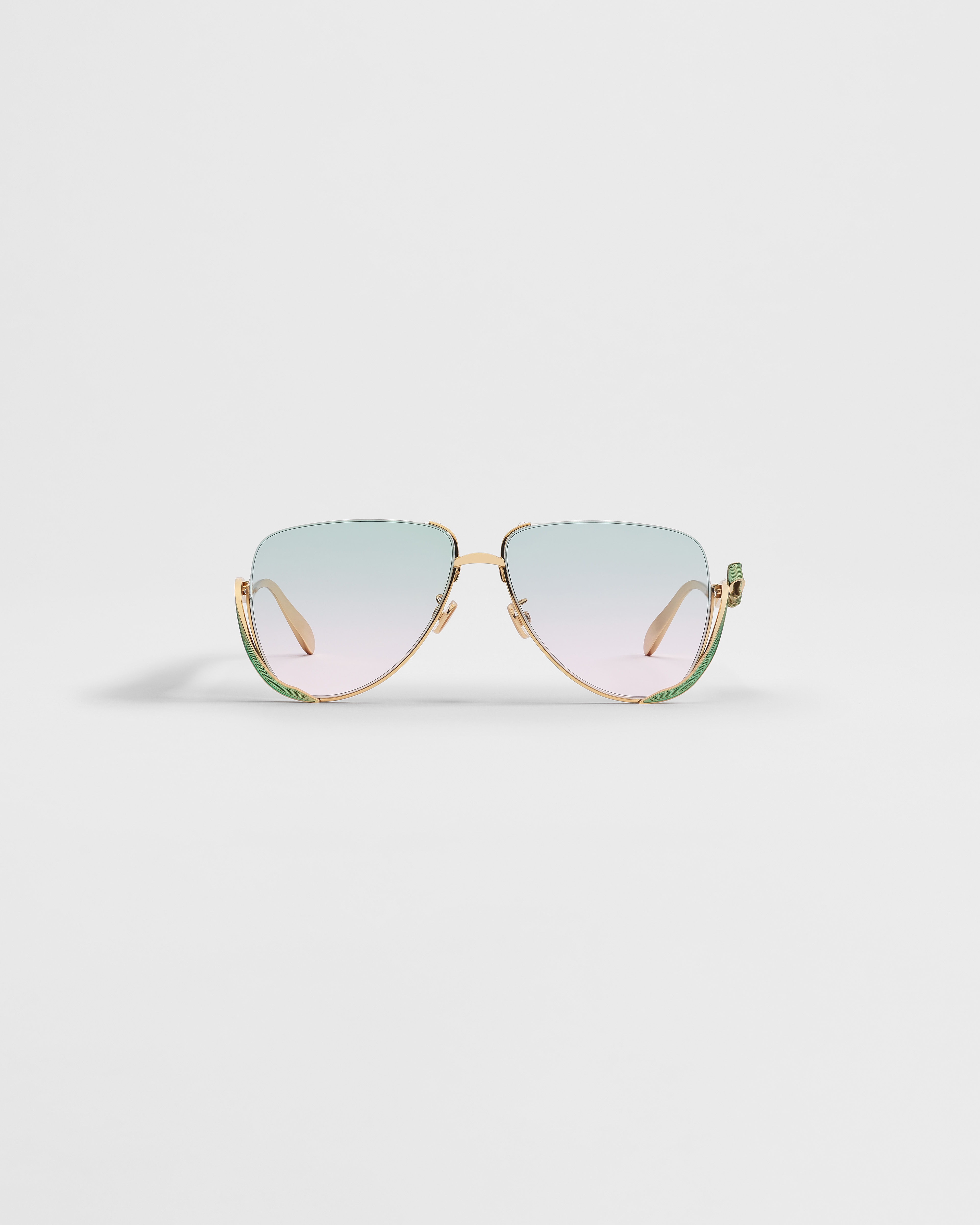 Dior Bow A2U Green-to-Pink Gradient Pilot Sunglasses E01