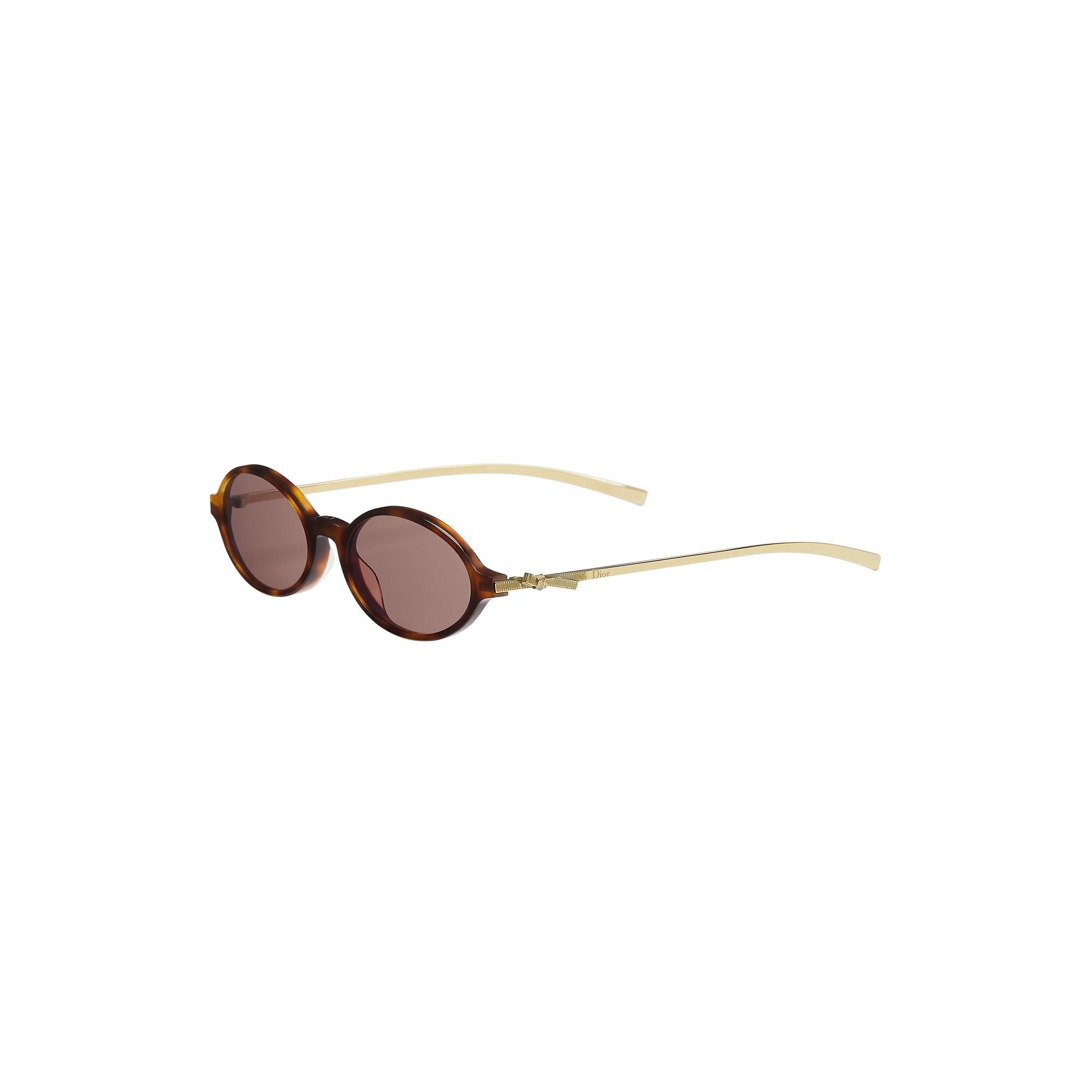  Brown Tortoiseshell-Effect Oval Sunglasses