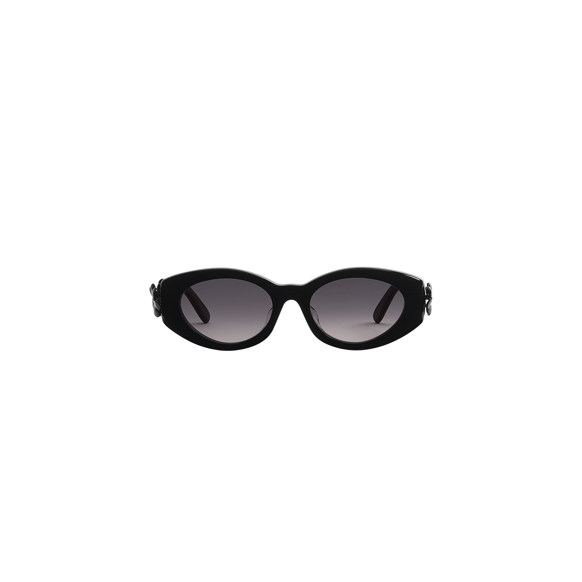 Dior Clover B1F Shiny Black Oval Sunglasses E01