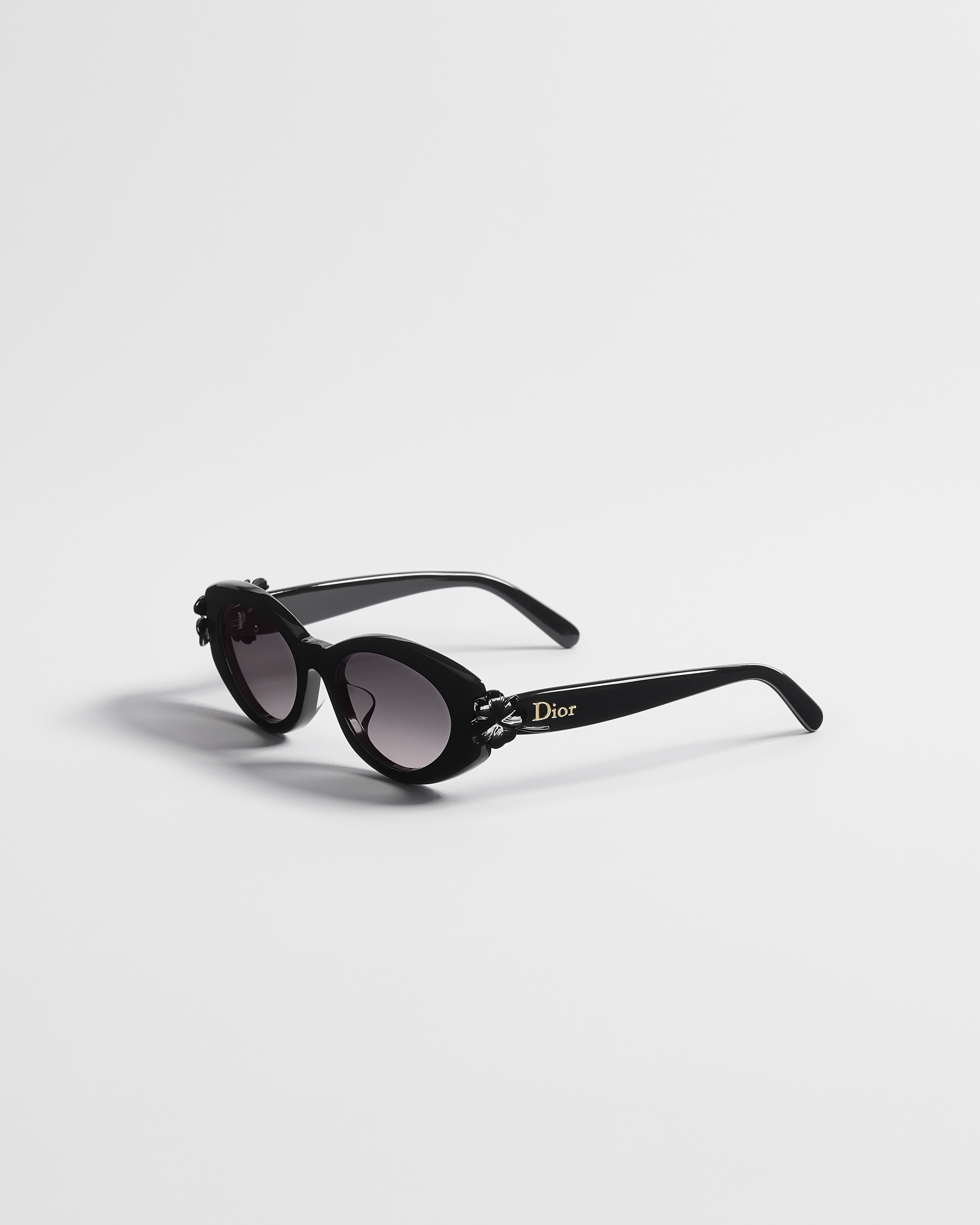 Dior Clover B1F Shiny Black Oval Sunglasses E03