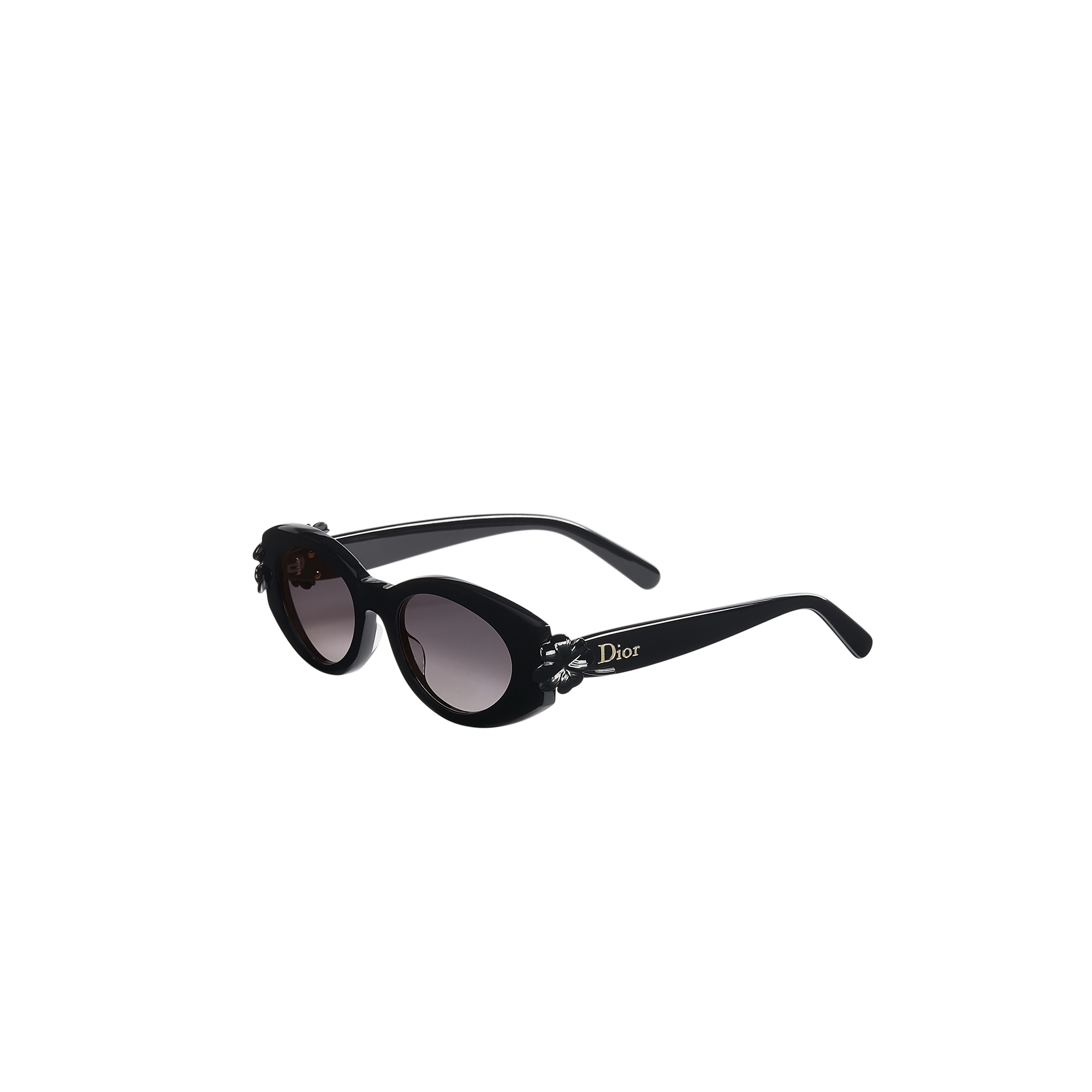  Shiny Black Oval Sunglasses