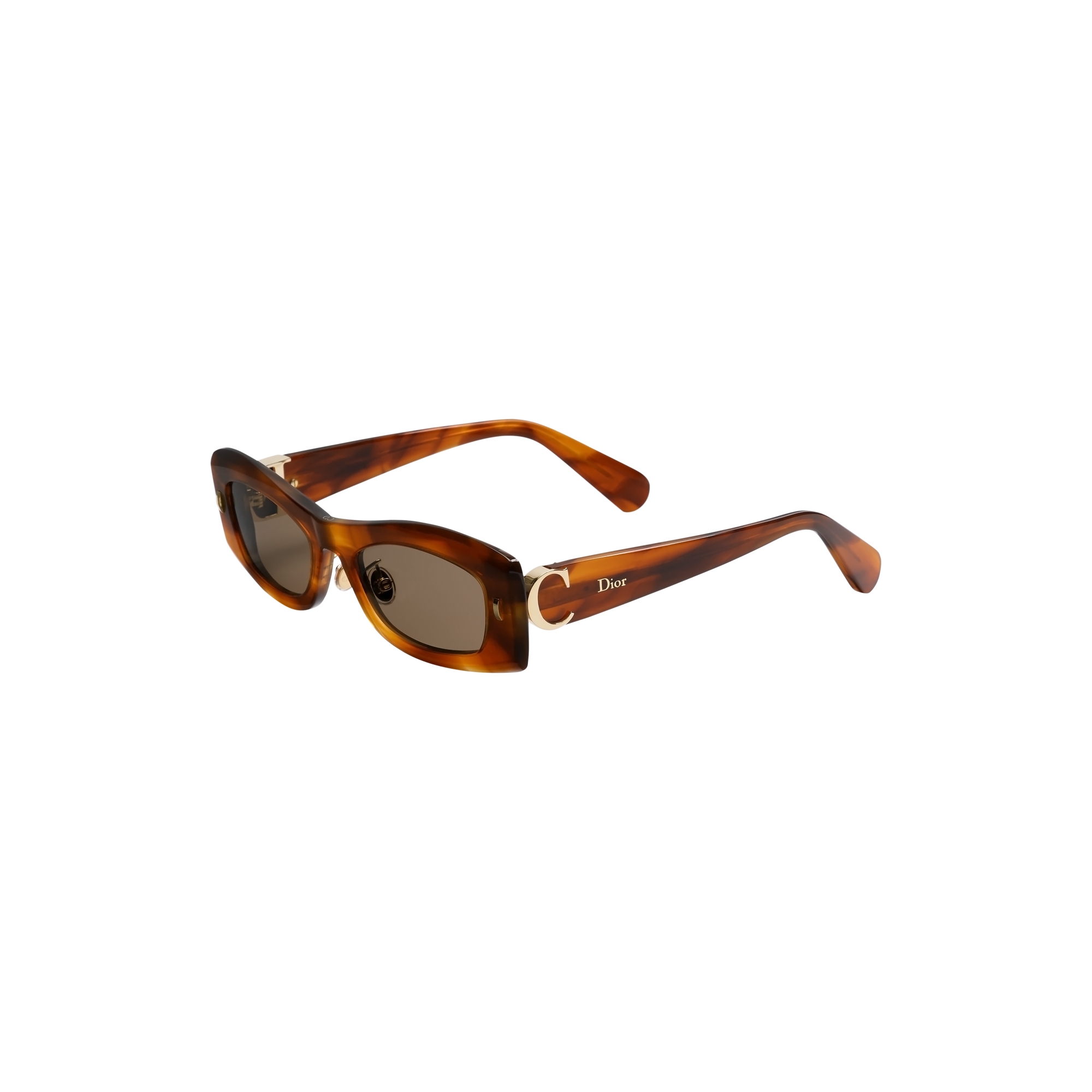  Honey Tortoiseshell-Effect Rectangular Sunglasses