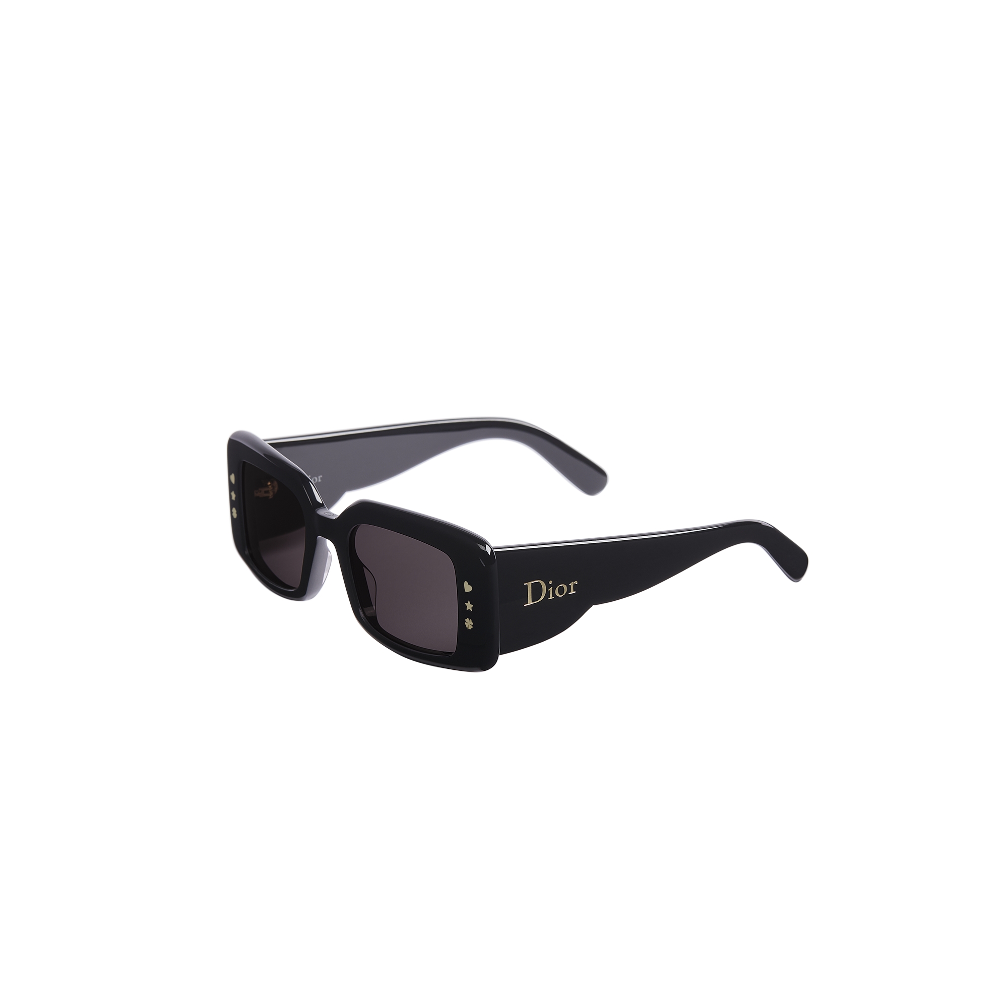  Gafas de sol rectangulares en negro brillante