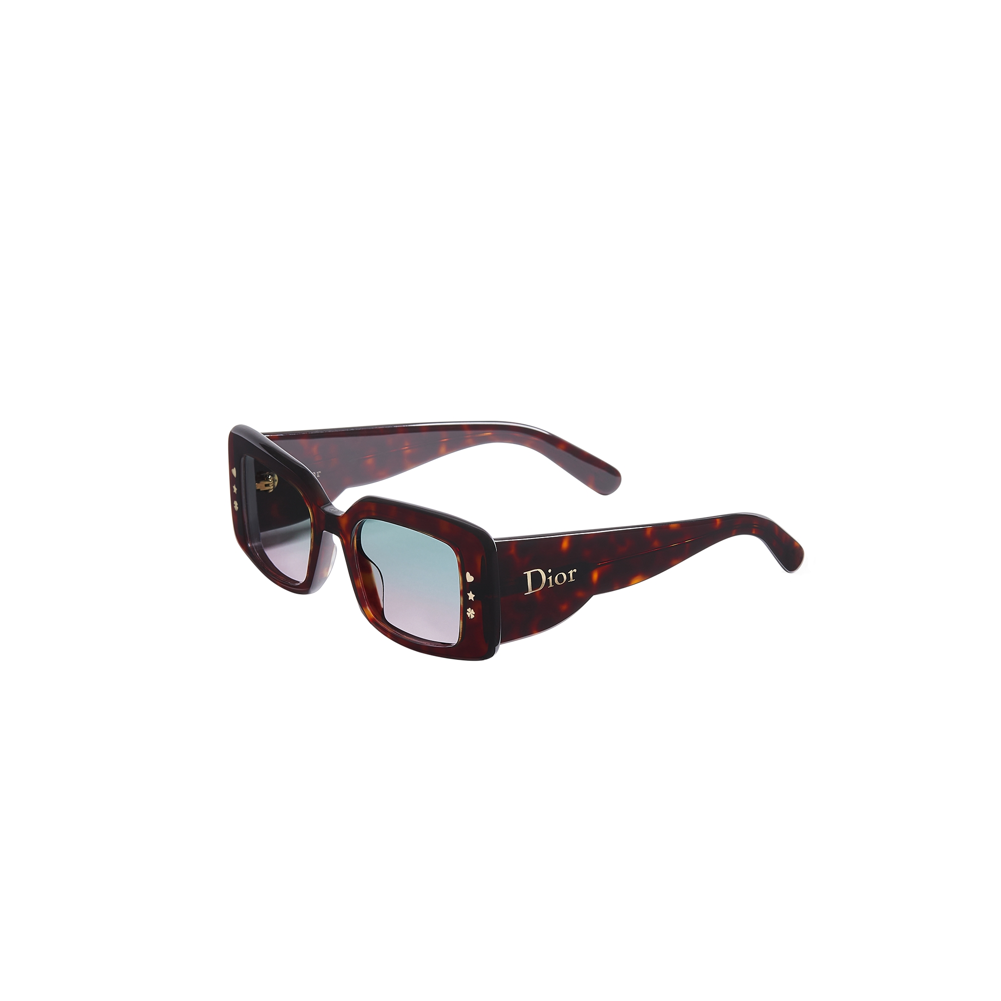  Gafas de sol rectangulares con efecto carey marrón