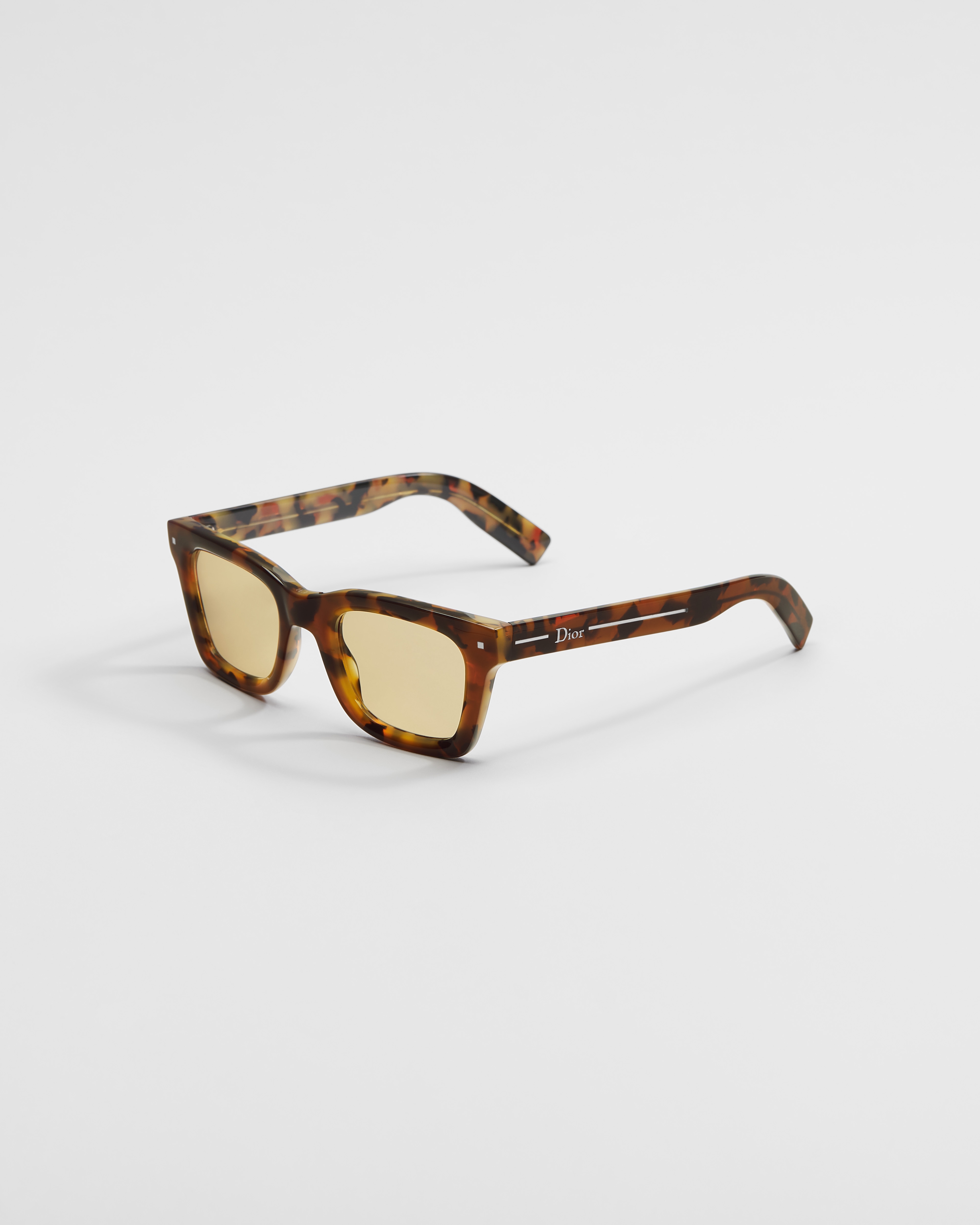 Dior Line S1I Orange Tortoiseshell-Effect Square Sunglasses E03
