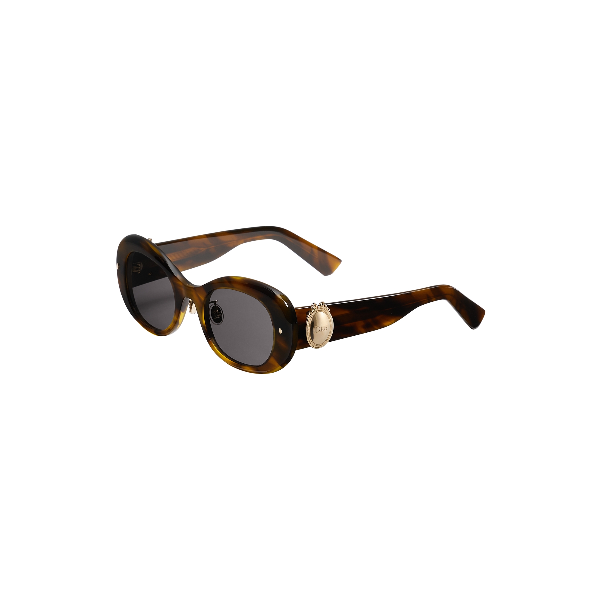  Brown Tortoiseshell-Effect Round Sunglasses
