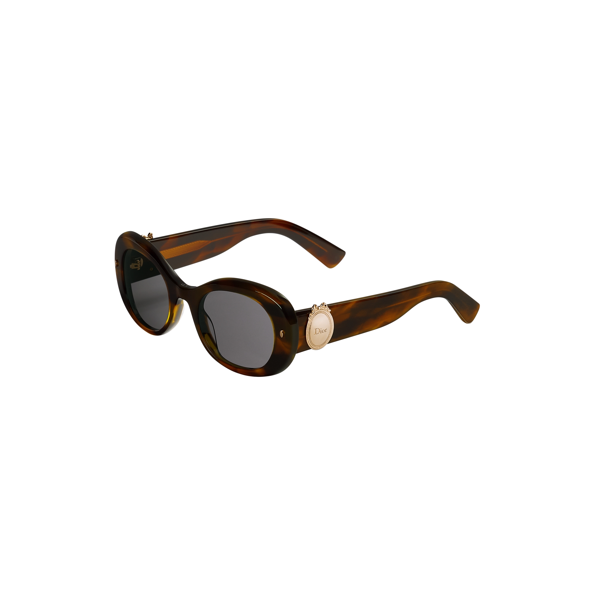 Brown Tortoiseshell-Effect Round Sunglasses